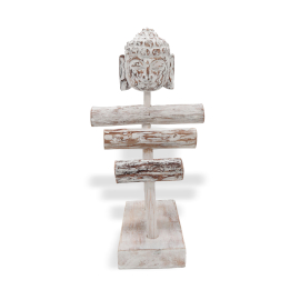 Three Branch & Buddha Stand - Whitewash - 1 Piece (NJS-01)