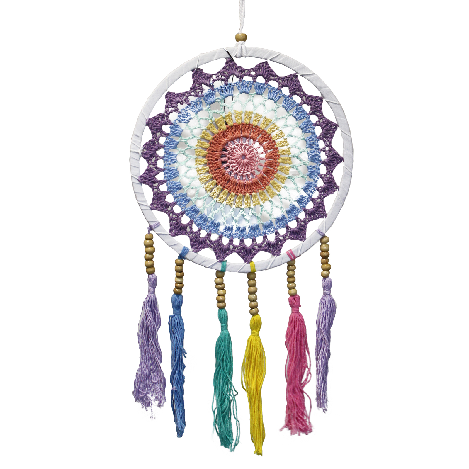 Small Dreamcatcher (22x56cm) - Pastel Rainbow - 1 Piece (DRDC-04)