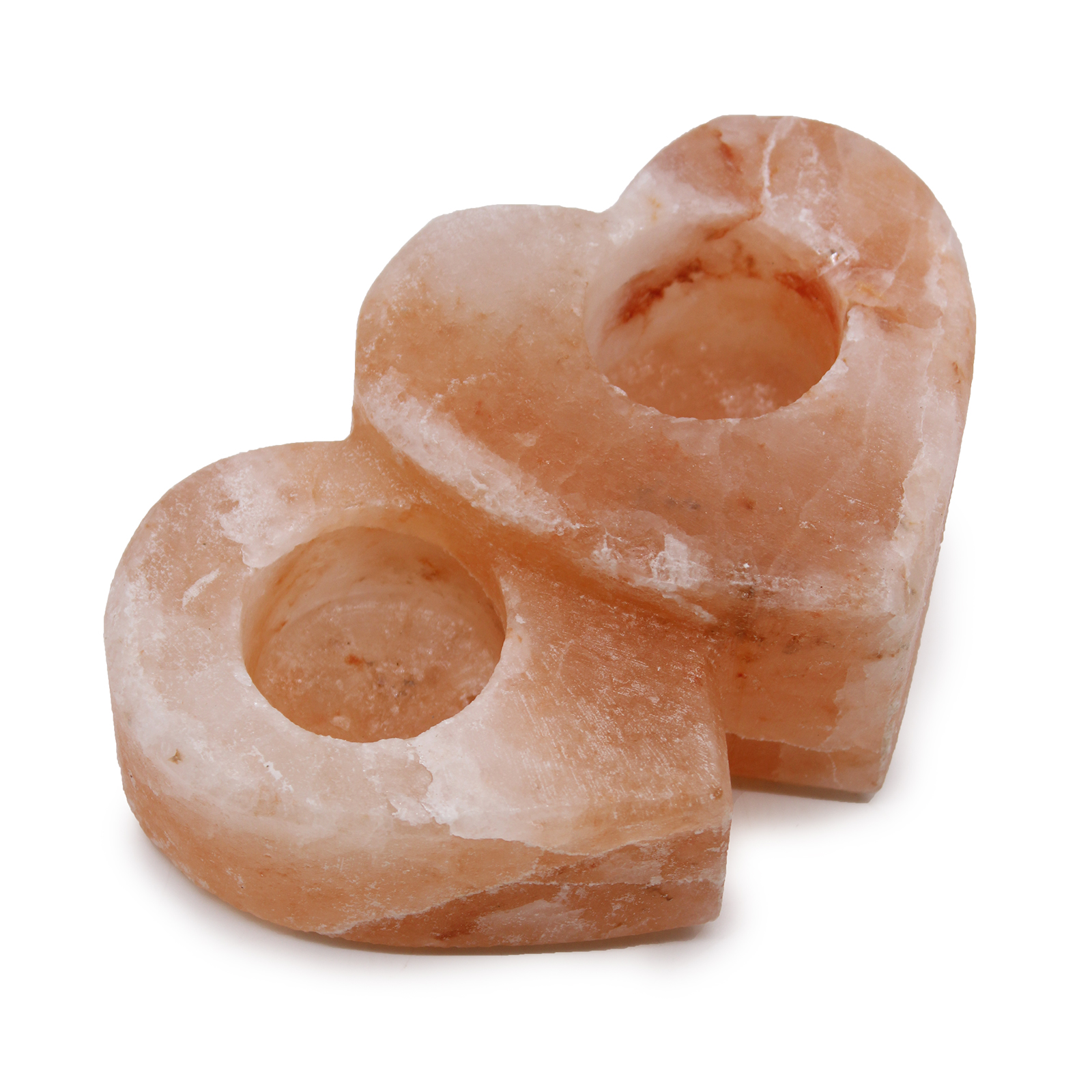 Double Heart Salt Candle Holder 1Kg - 1 Piece (QSalt-89N)