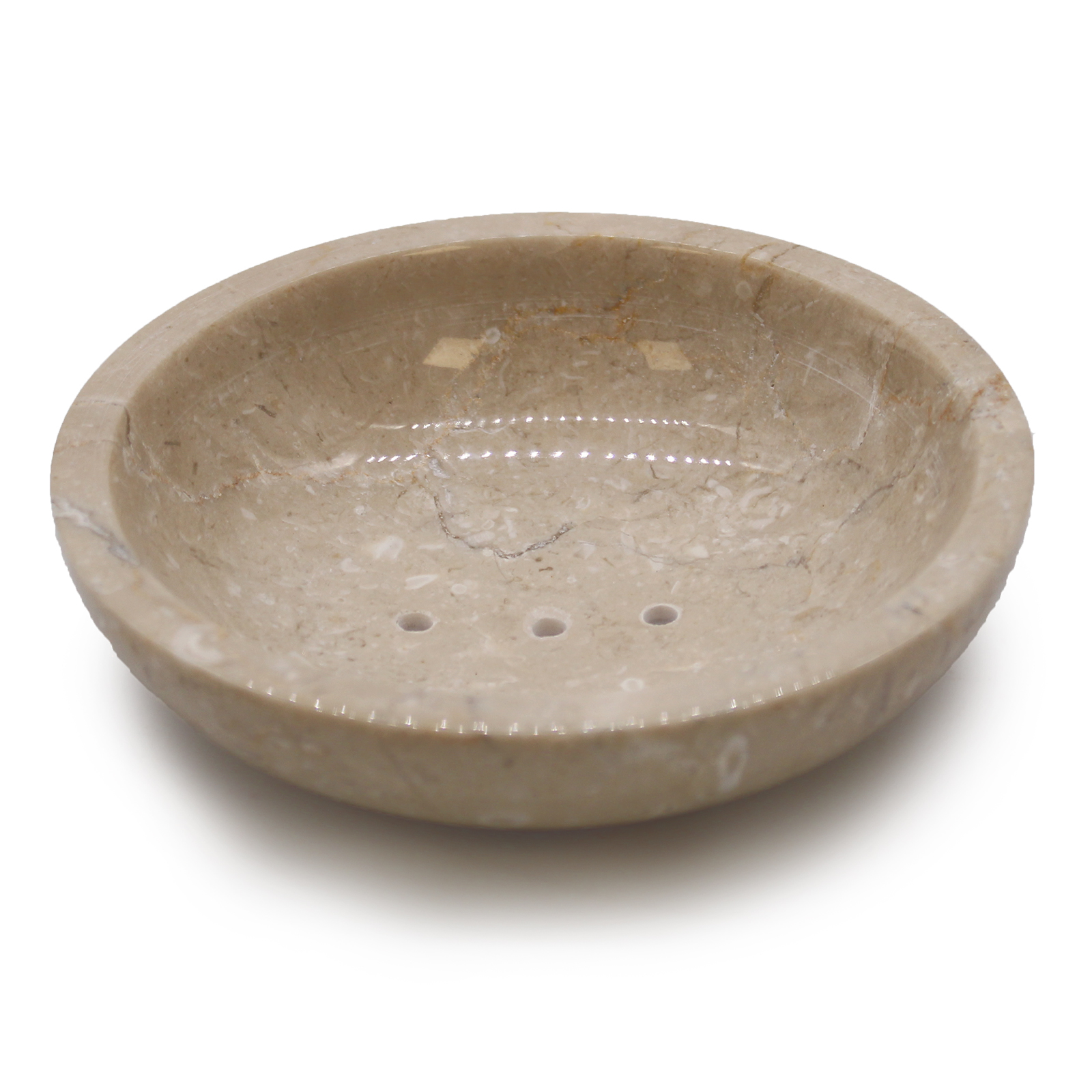 Round Honey Marble Rounded Soap Dish - 1 Piece (SSD-07)