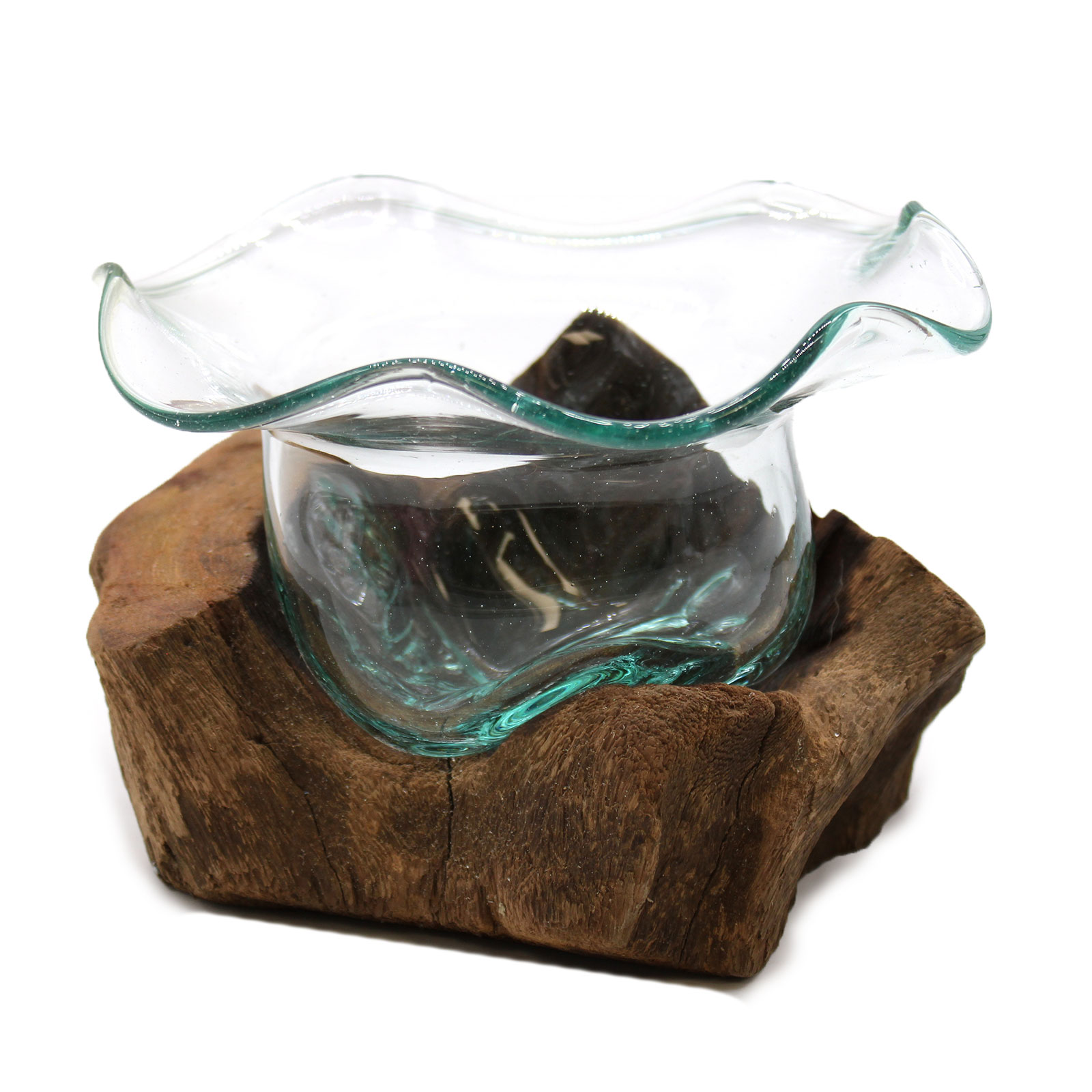 Molton Glass Fancy Sweet Bowl on Wood - 1 Piece (MGW-30)