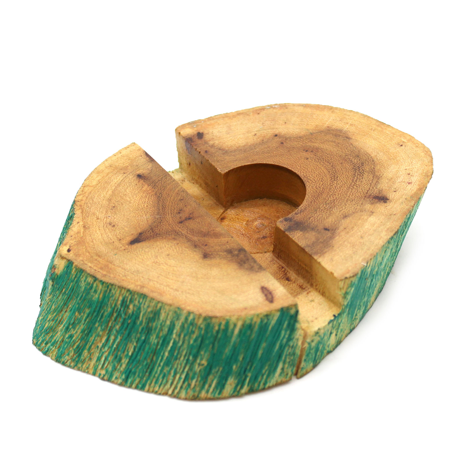 Lrg Gamal Wood Phone Holder - Greenwash - 1 Piece (NMH-03)