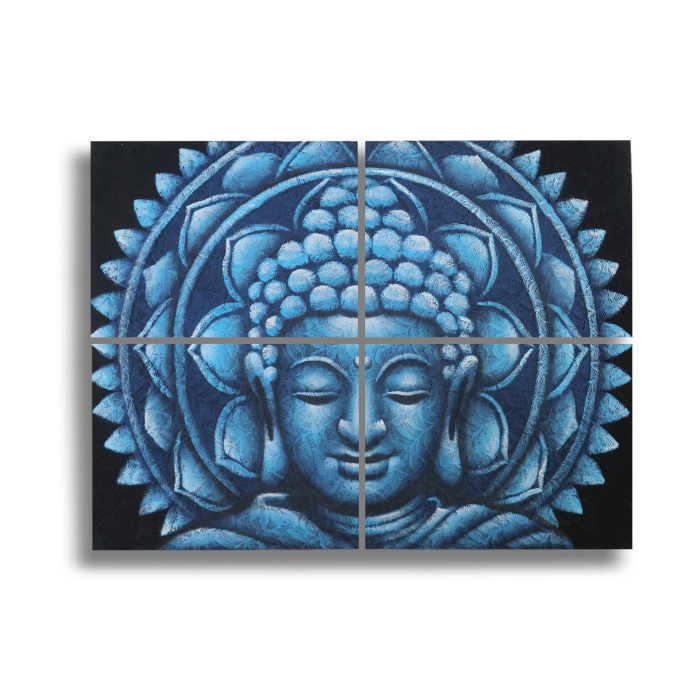 Blue Buddha Mandala Brocade Detail 30x40cm x 4 - 1 Piece (BAP-20)