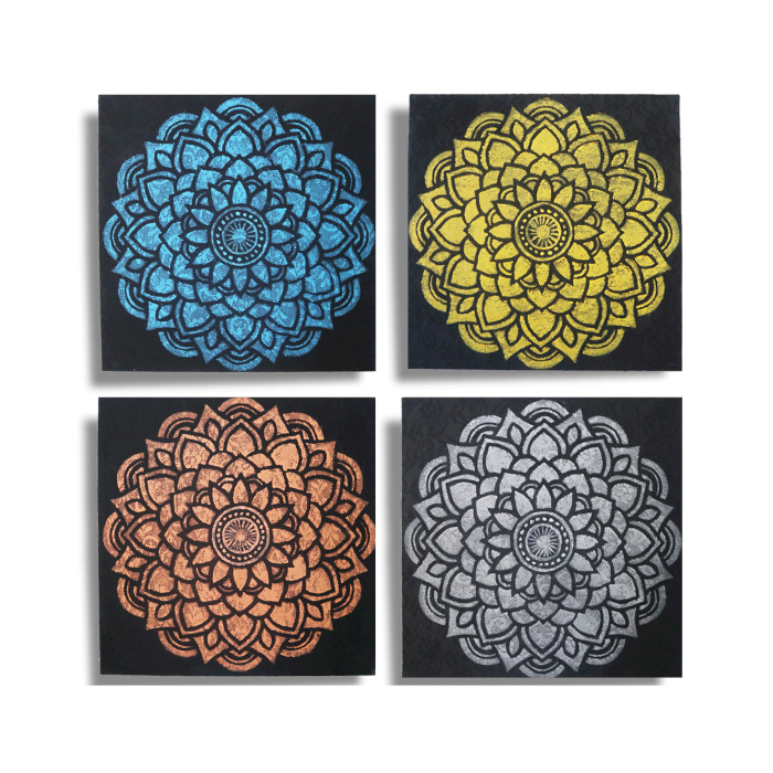 Set of 4 Mandala Brocade Detail 30x30cm - 1 Piece (BAP-17)