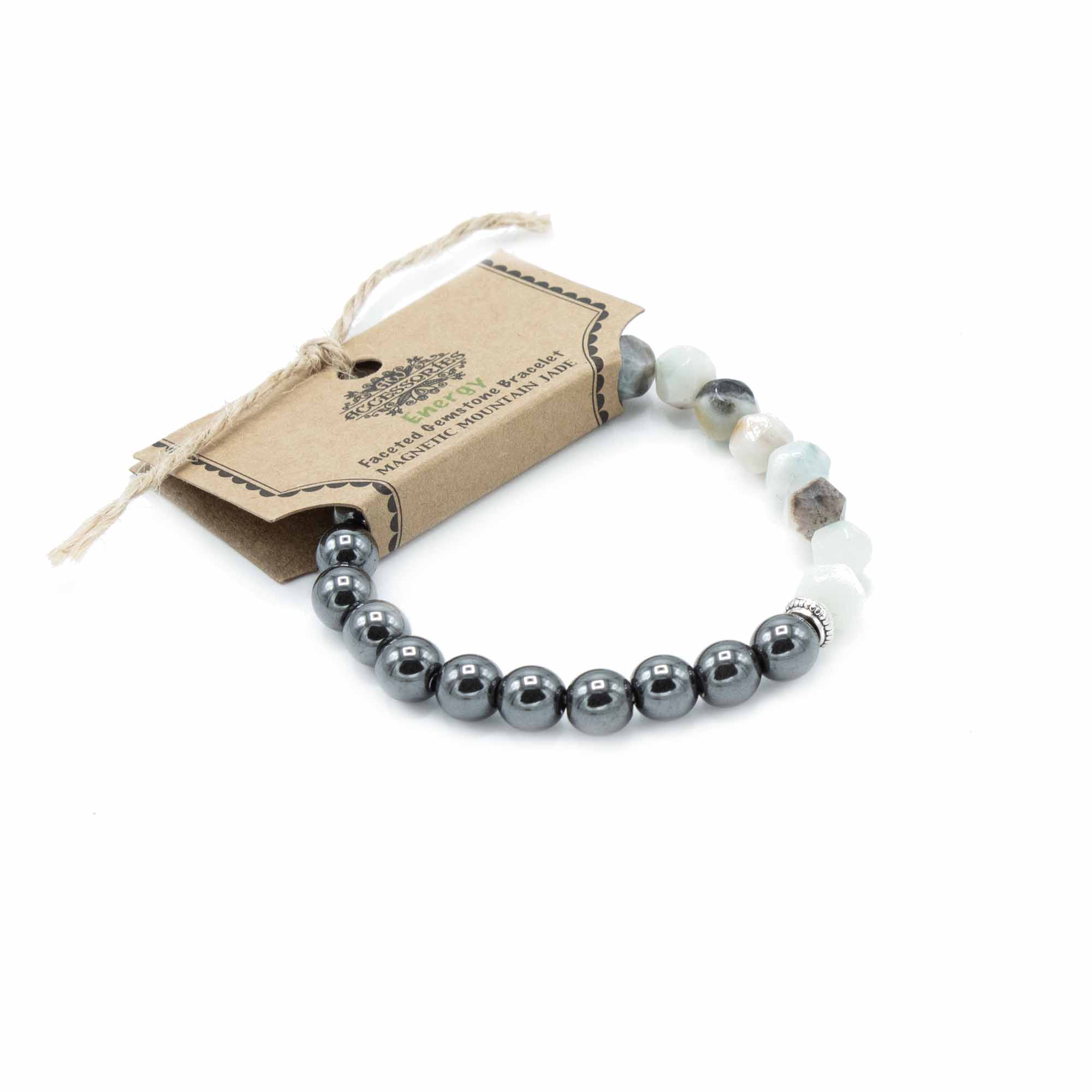 Faceted Gemstone Bracelet - Magnetic Mountain Jade - 1 Piece (FGemB-05)