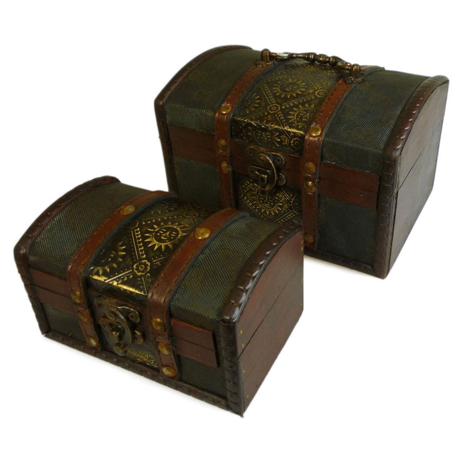 Sets of 2 Colonial Boxes - Metal Embossed - 1 Piece (ColB-17)