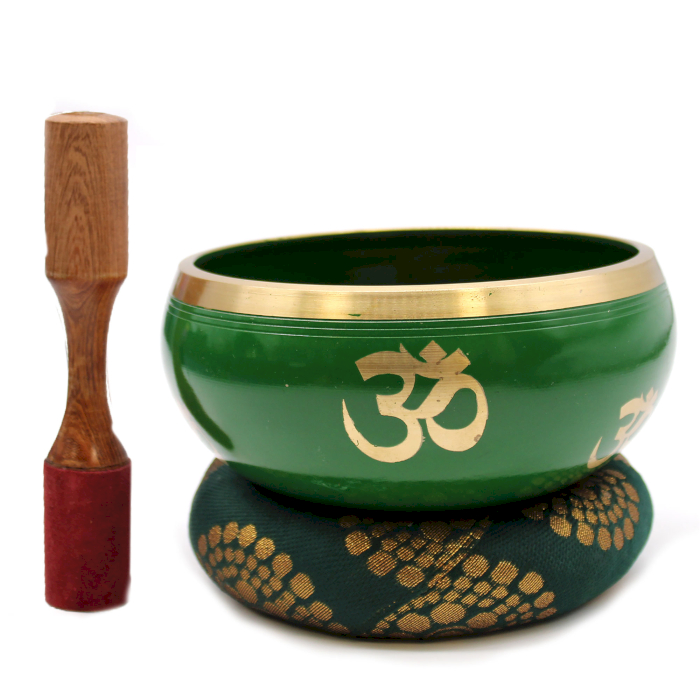 Lrg Tree of Life Singing Bowl Set- Green 14cm - 1 Piece (TIB-95)
