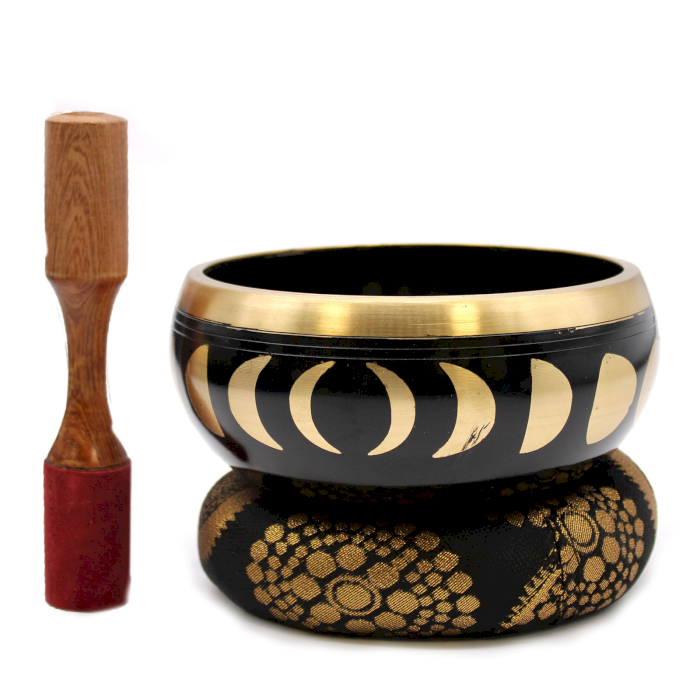 Lrg Moon Phase Singing Bowl Set- Black 14cm - 1 Piece (TIB-94)