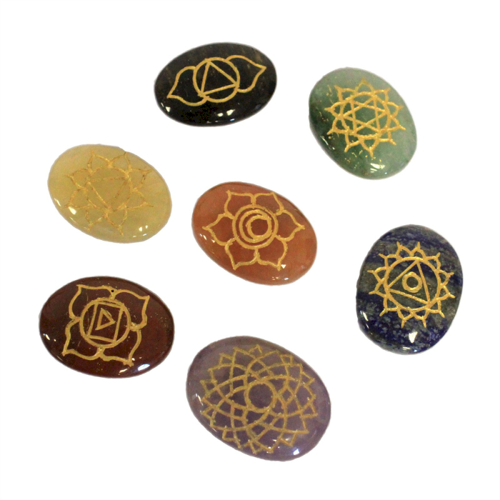 Lrg Stones Chakra Set ( oval shape ) - 1 Piece (EPS-02)