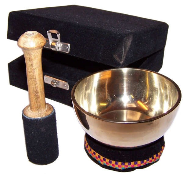 Brass Singing Bowl Gift Set - 9cm - 1 Piece (Tib-53)