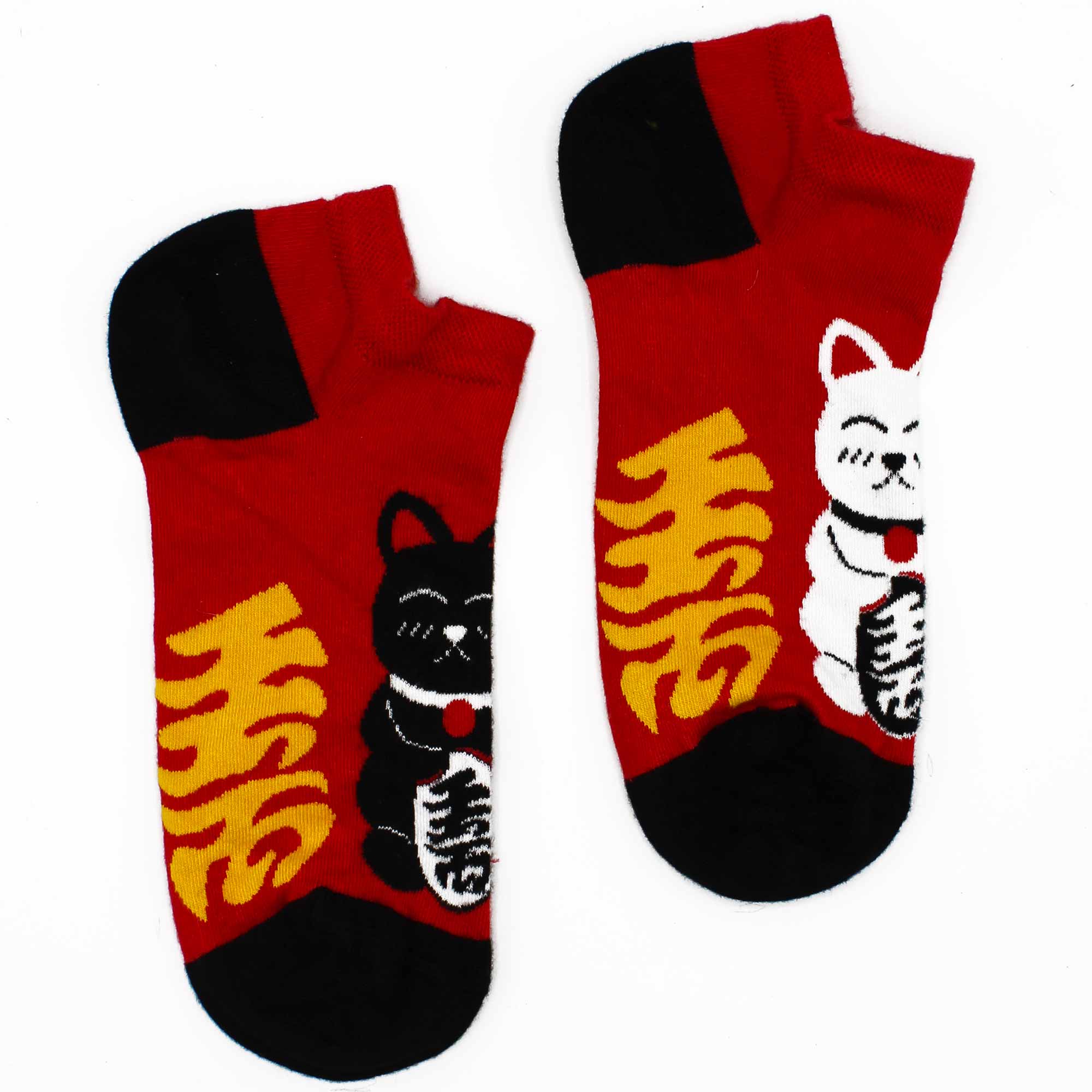 M/L Hop Hare Bamboo Socks Low (41-46) - Lucky Cat - 1 Piece (BamSL-13M)