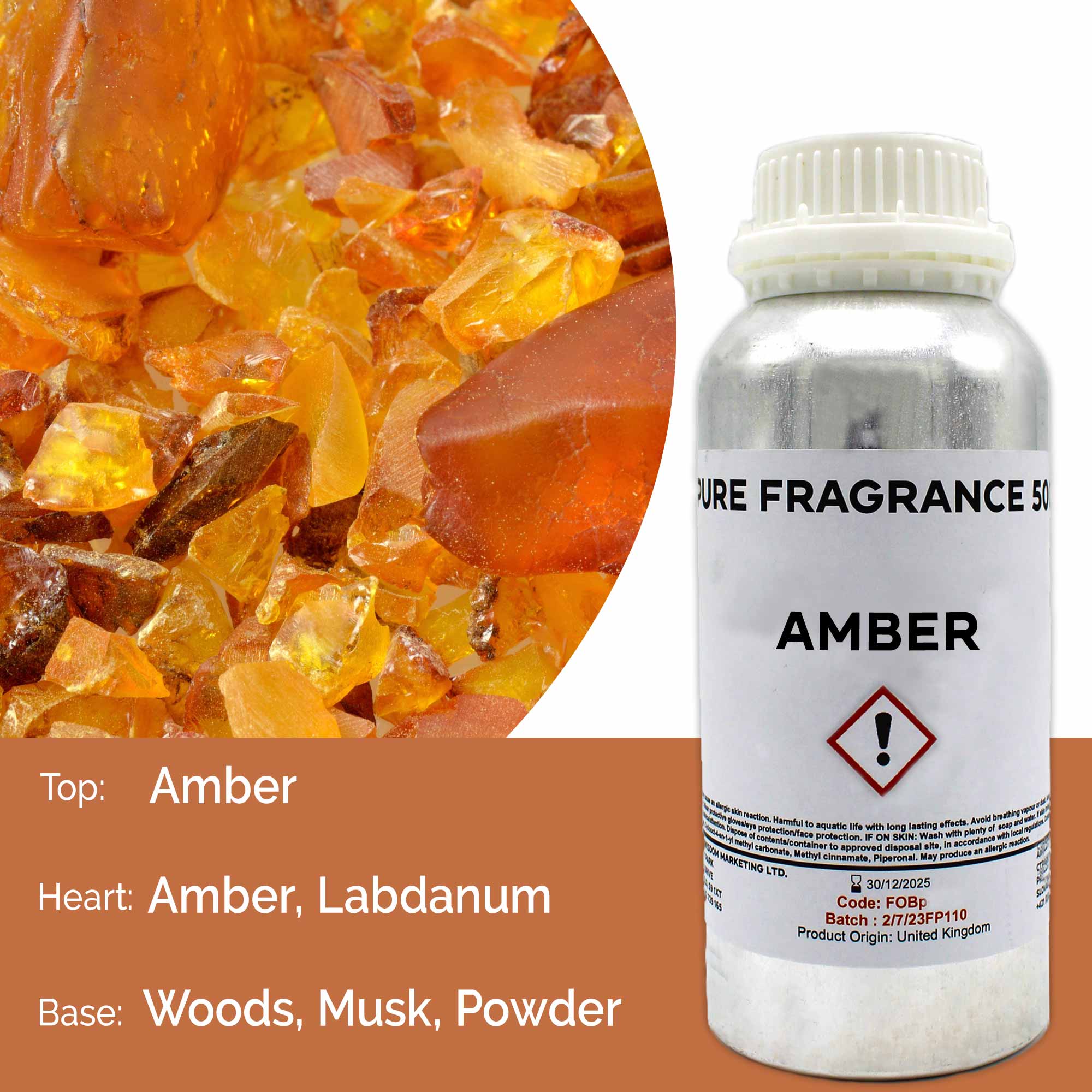 Amber Pure Fragrance Oil - 500ml - 1 Piece (FOBp-01)