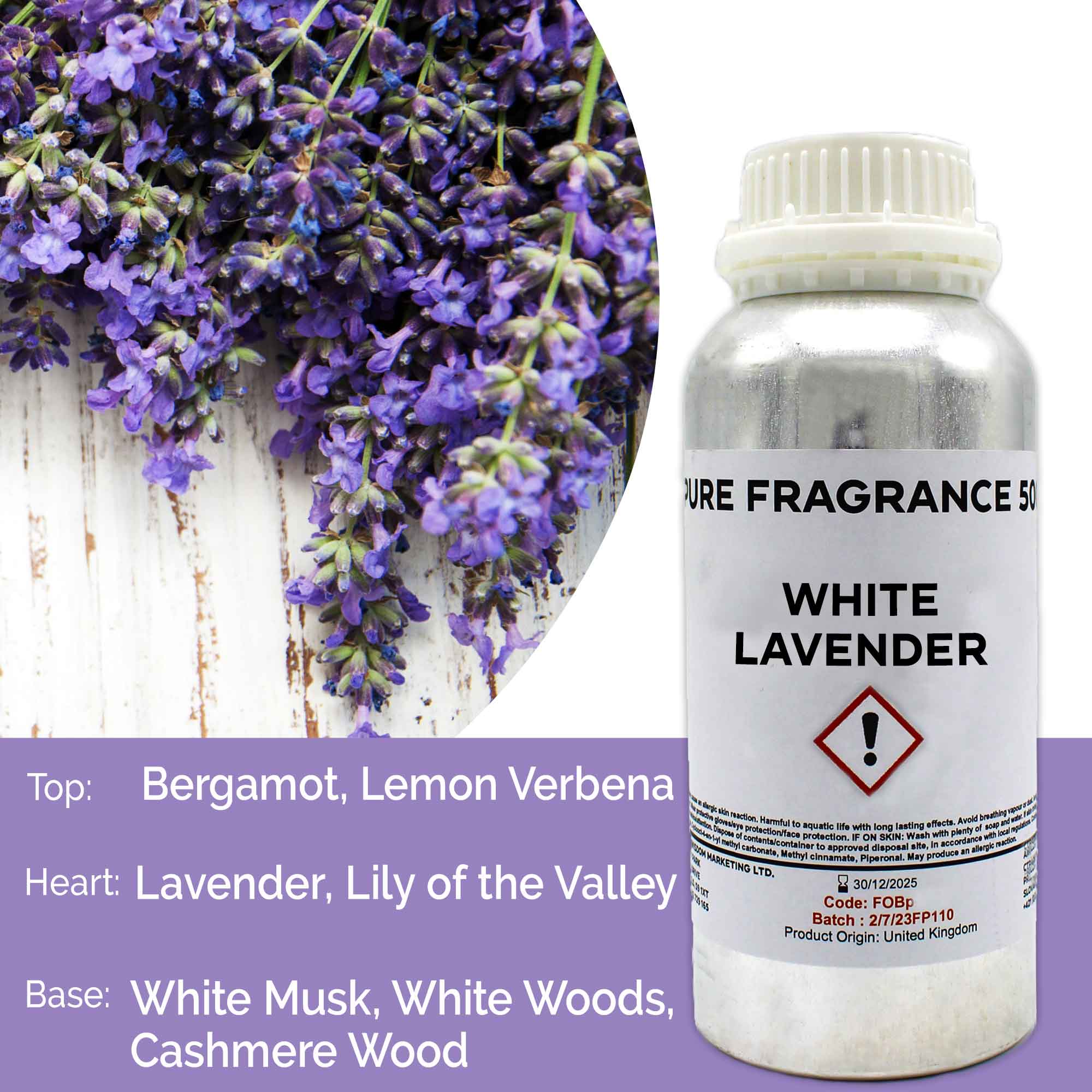 White Lavender Pure Fragrance Oil - 500ml - 1 Piece (FOBp-123)