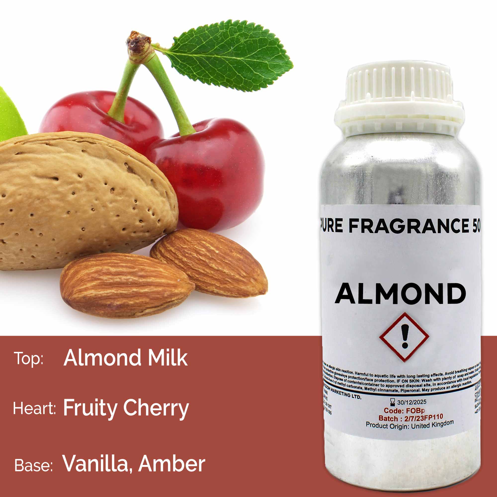 Almond Pure Fragrance Oil - 500ml - 1 Piece (FOBP-131)