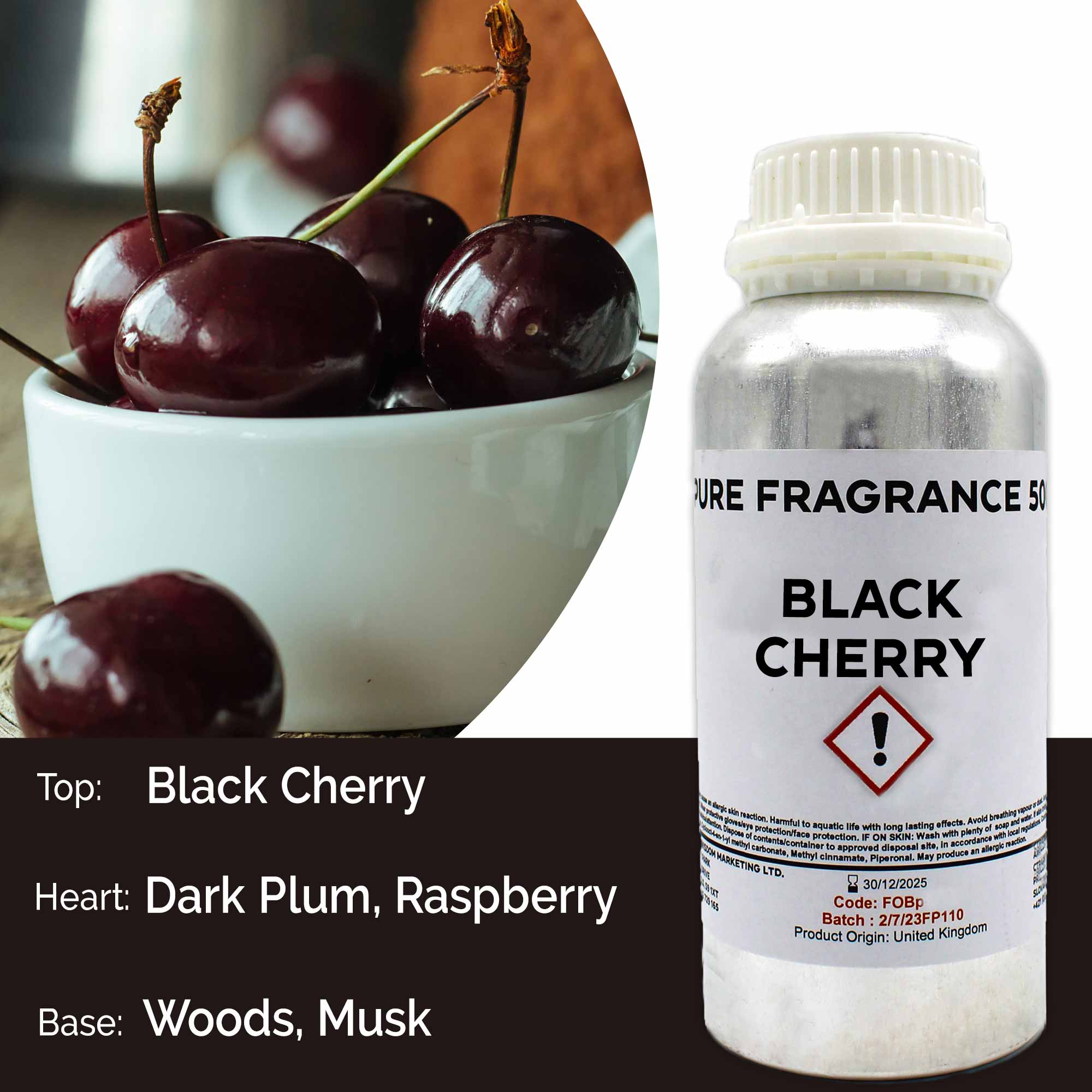 Black Cherry Pure Fragrance Oil - 500ml - 1 Piece (FOBP-139)