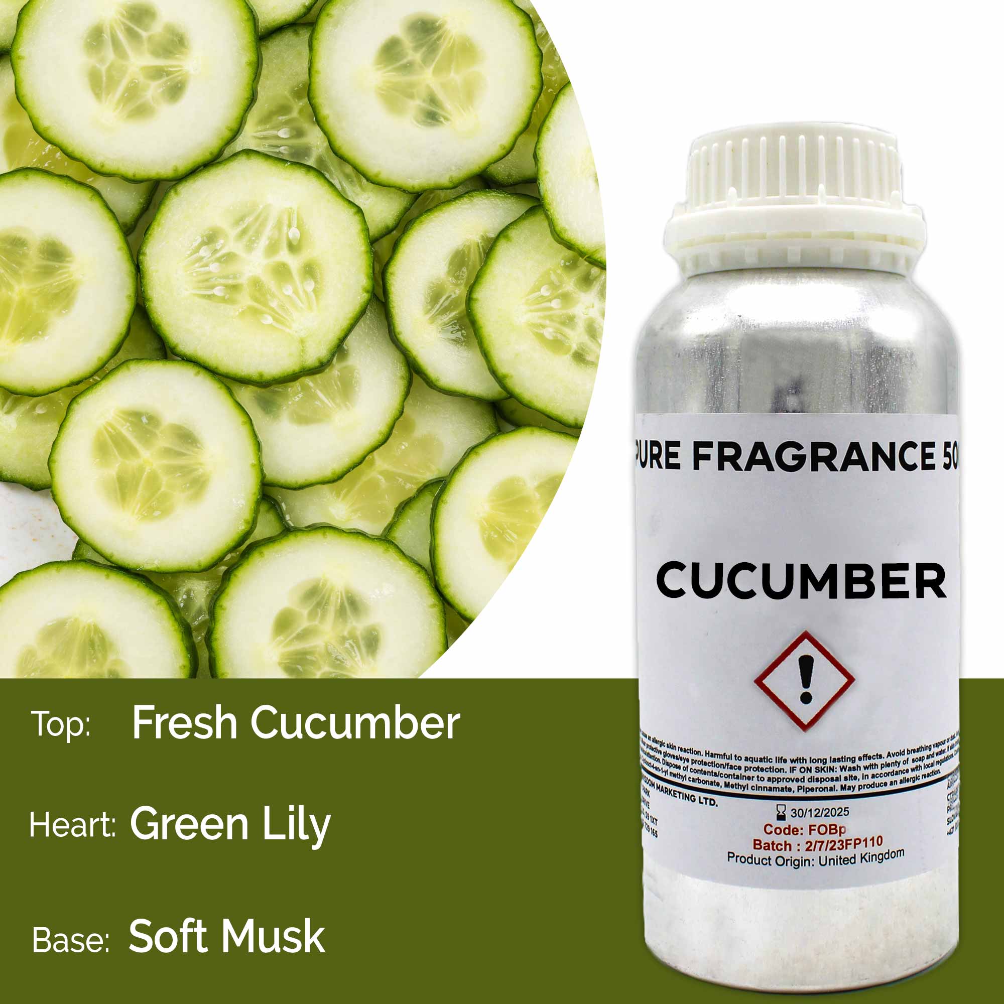 Cucumber Pure Fragrance Oil - 500ml - 1 Piece (FOBP-152)