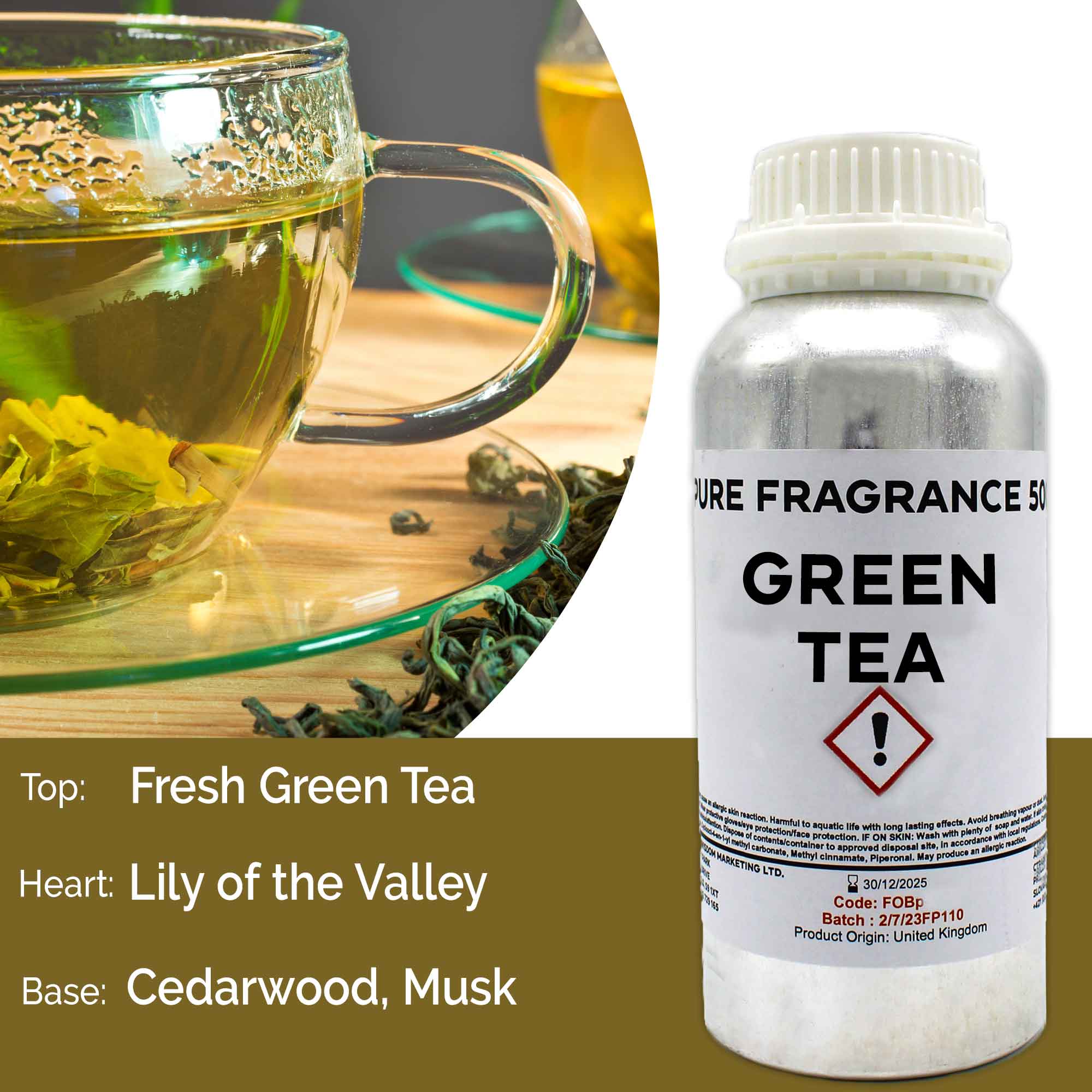 Green Tea Pure Fragrance Oil - 500ml - 1 Piece (FOBP-166)