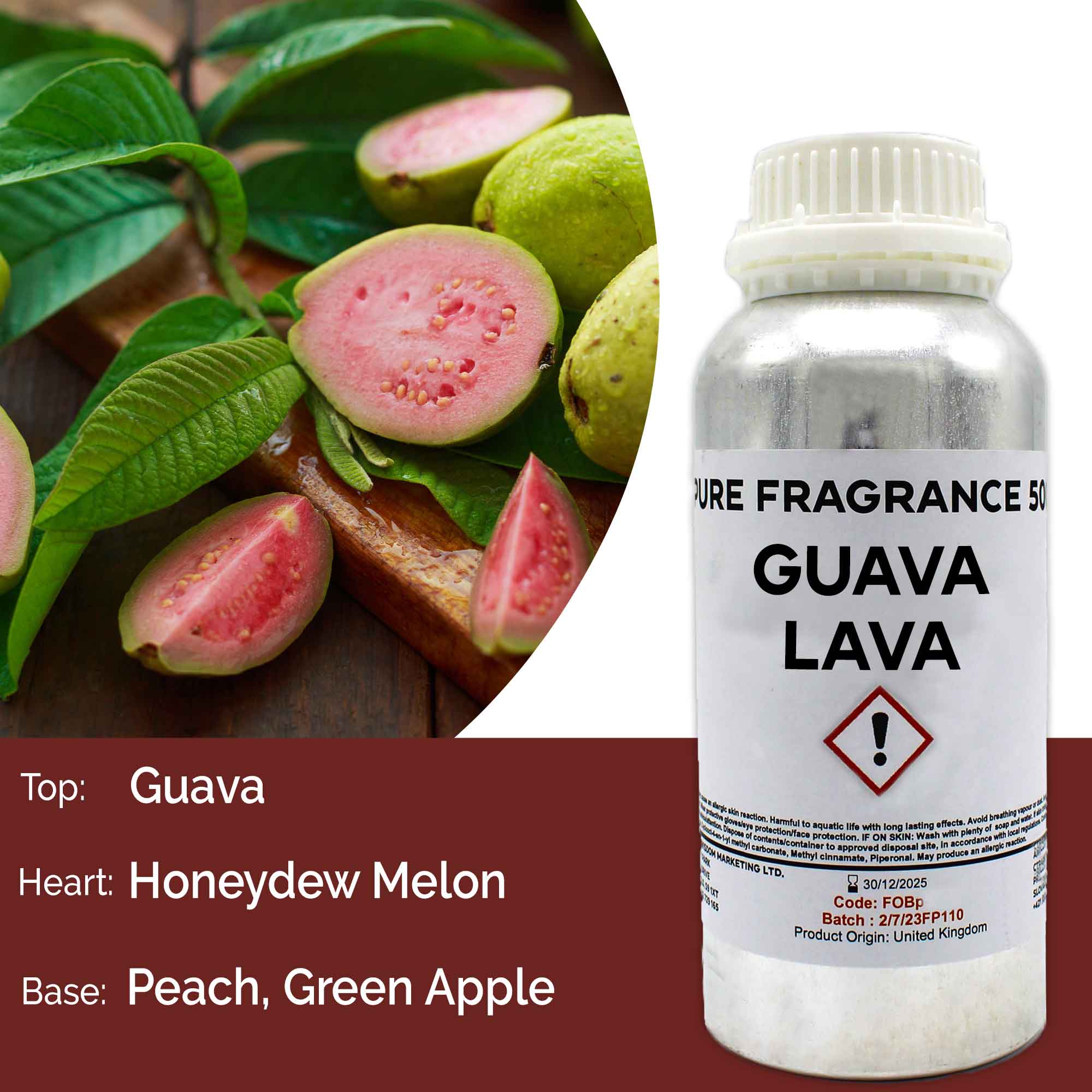 Guava Lava Pure Fragrance Oil - 500ml - 1 Piece (FOBP-167)