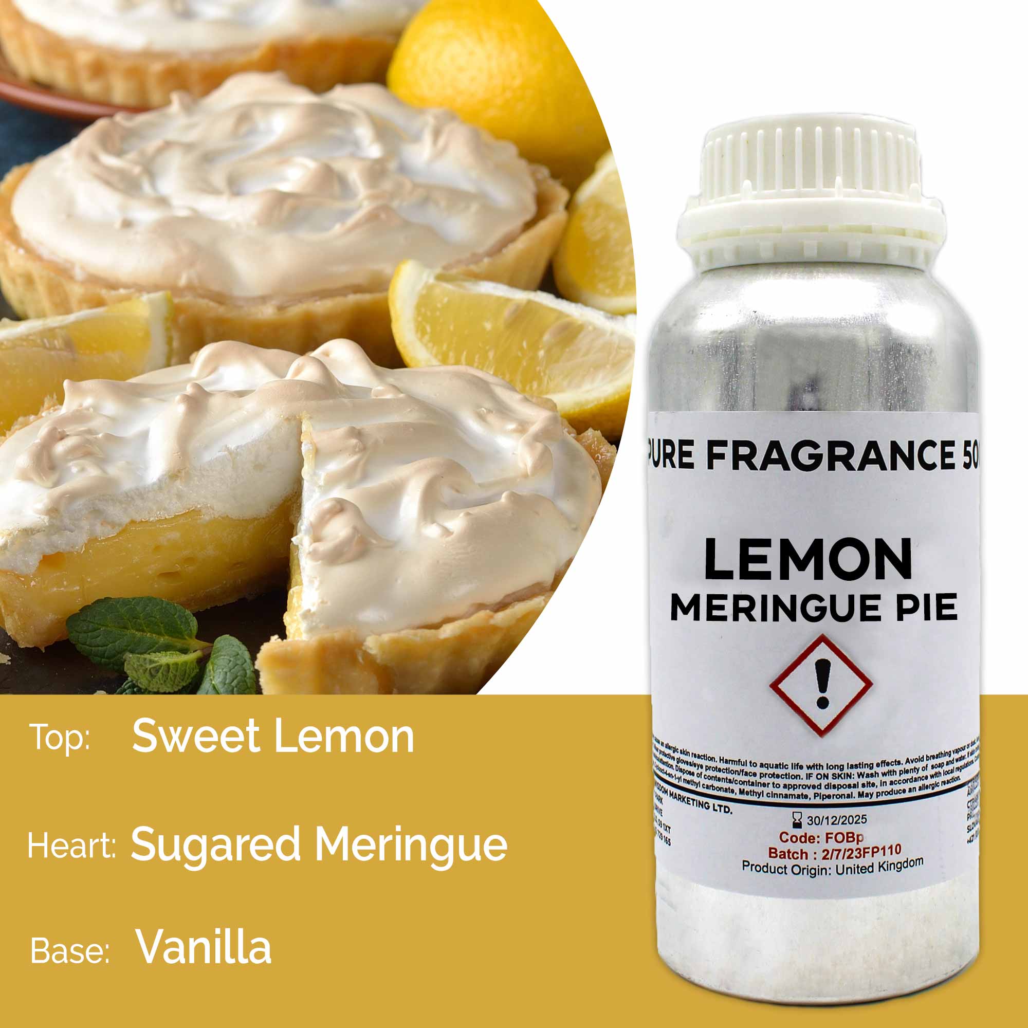 Lemon Meringue Pie Pure Fragrance Oil - 500ml - 1 Piece (FOBP-173)