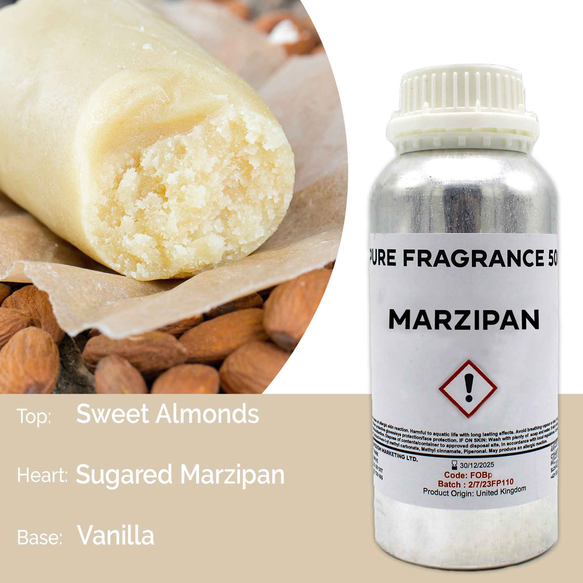 Marzipan Pure Fragrance Oil - 500ml - 1 Piece (FOBP-180)