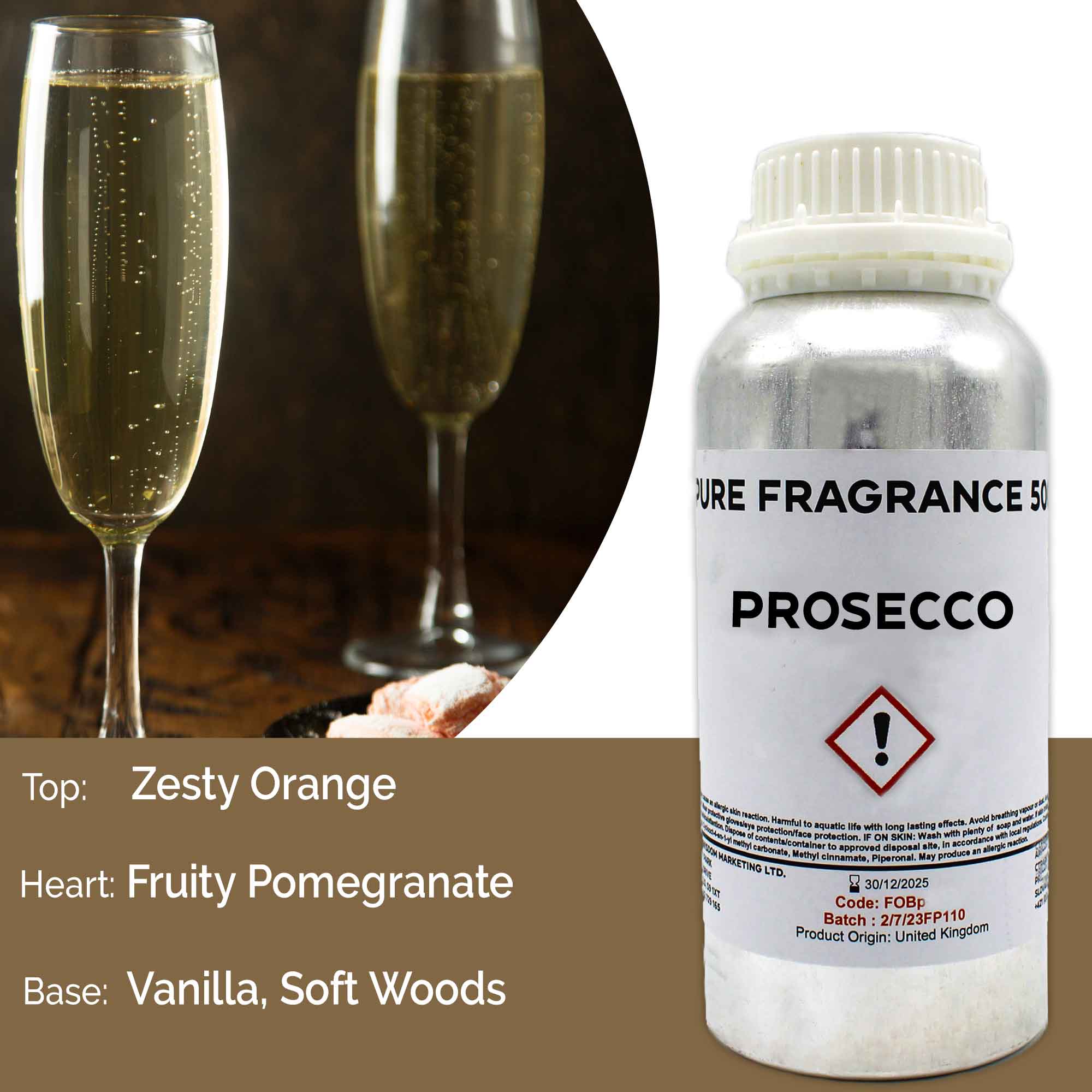 Prosecco Pure Fragrance Oil - 500ml - 1 Piece (FOBP-197)