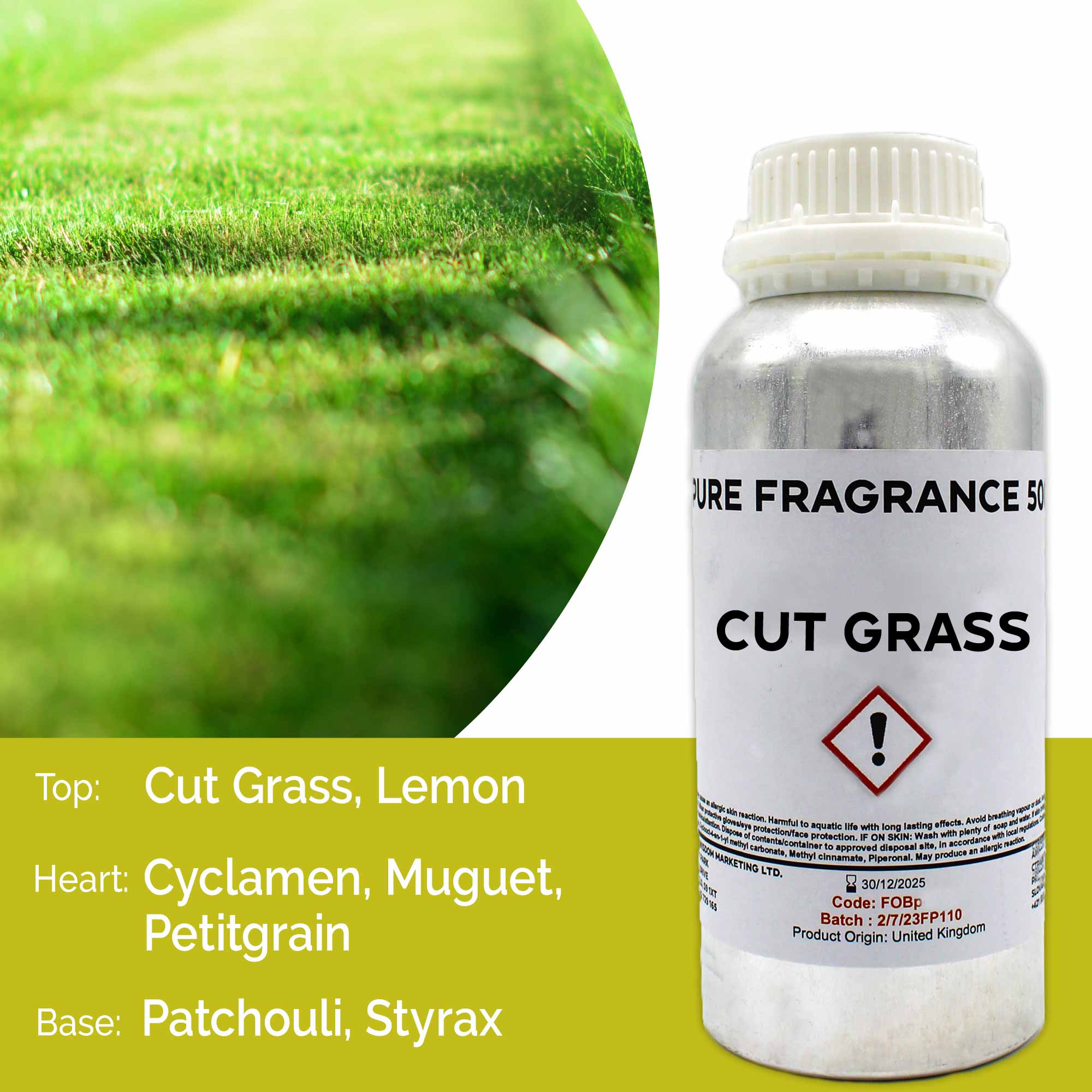 Cut Grass Pure Fragrance Oil - 500ml - 1 Piece (FOBp-28)