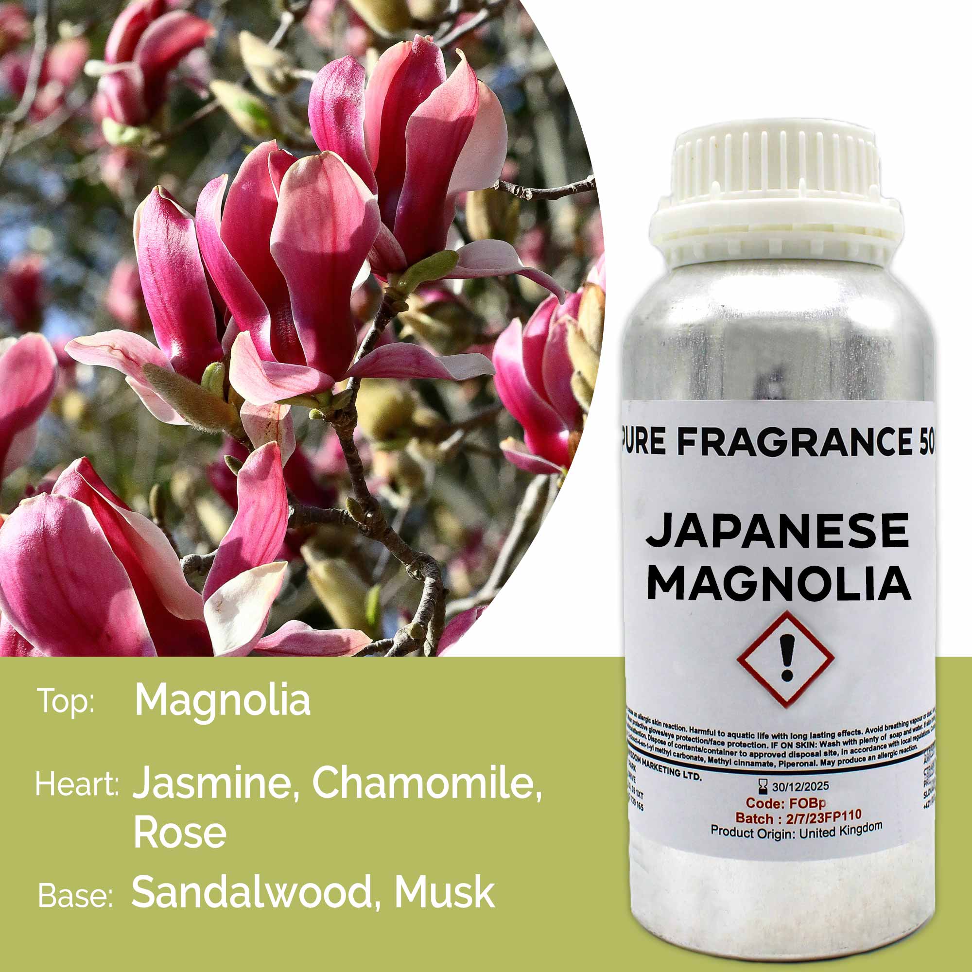 Japanese Magnolia Pure Fragrance Oil - 500ml - 1 Piece (FOBp-56)