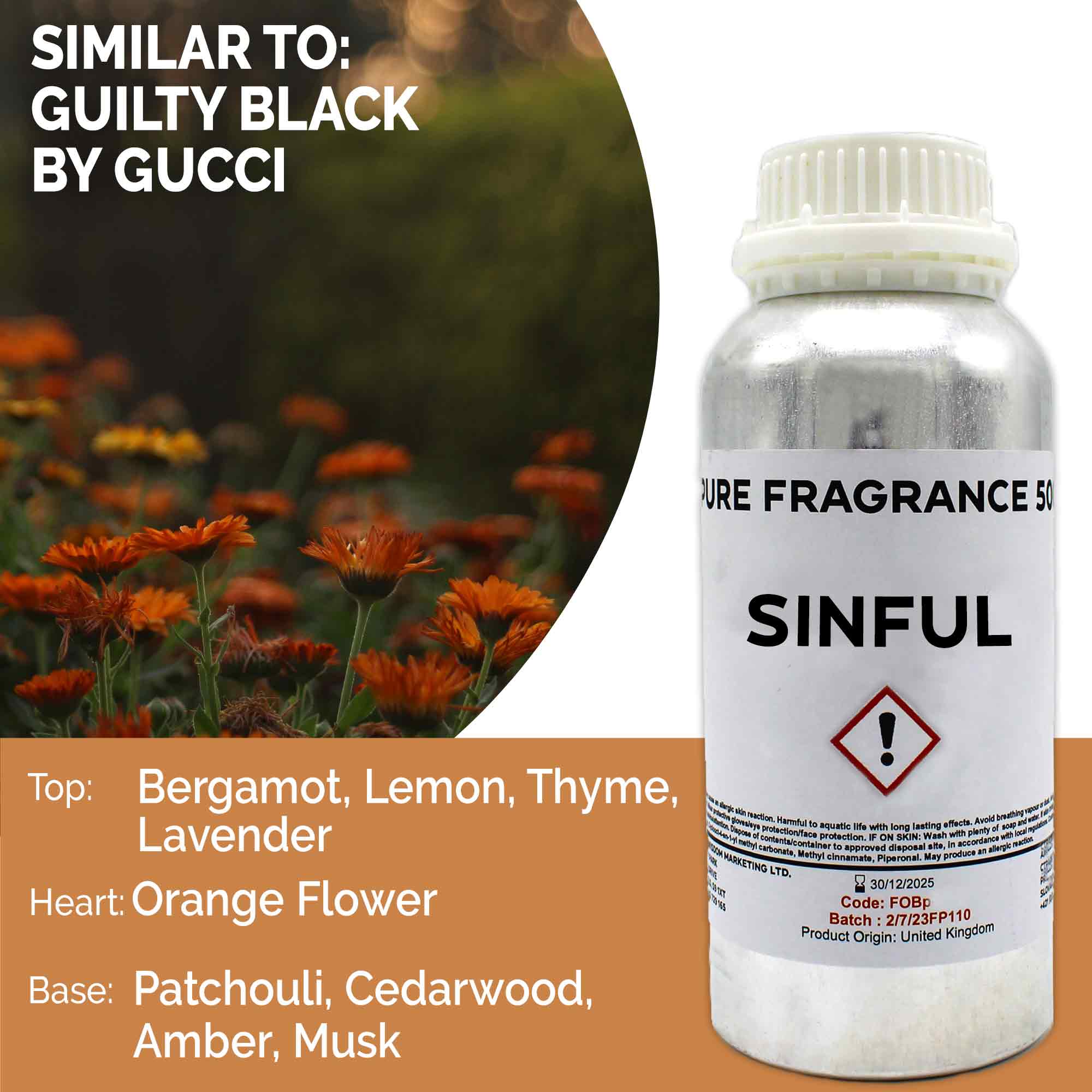 Sinful Pure Fragrance Oil - 500ml - 1 Piece (FOBP-224)