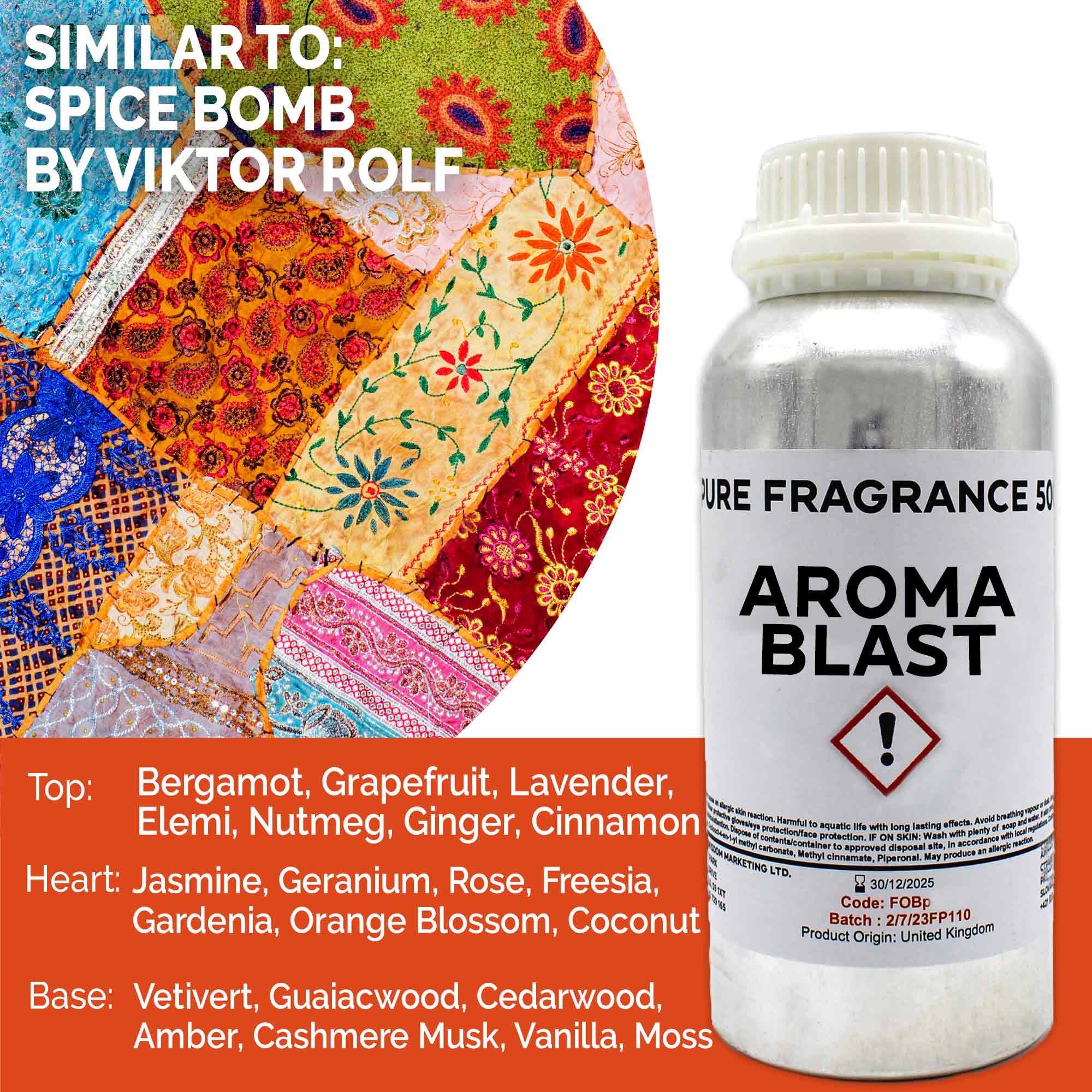 Aroma Blast Pure Fragrance Oil - 500ml - 1 Piece (FOBP-222)