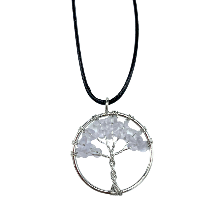 Tree of Life Pendant - Rock Crystal - 1 Piece (TOLP-08)