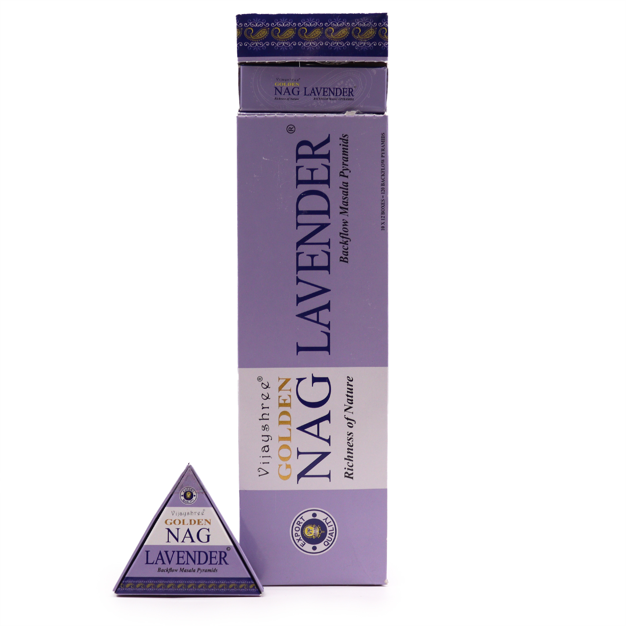 42g Jumbo Golden Nag - Lavender Back Flow Incense Cones - 1 Piece (JBackF-09)
