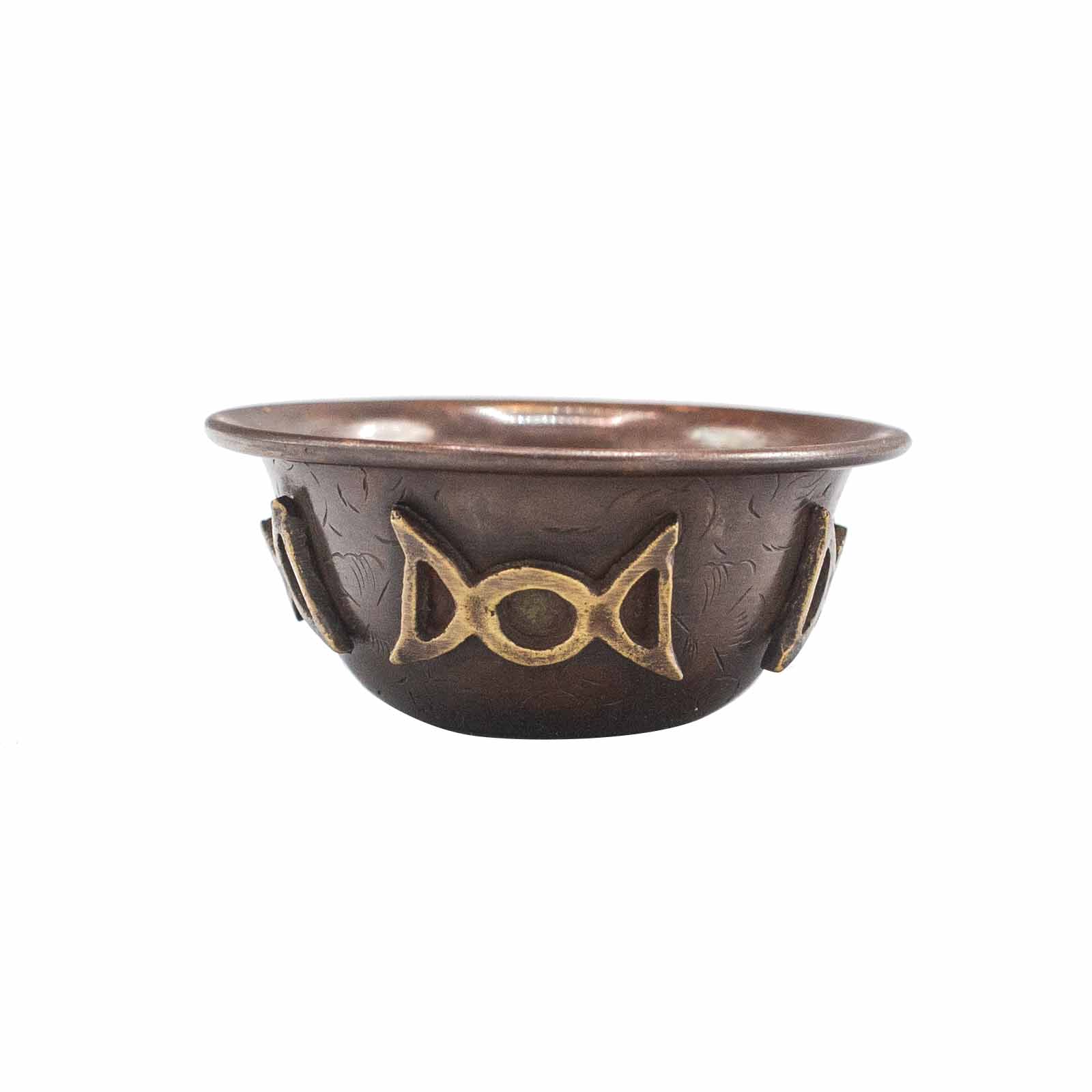 Antique Copper Ritual Bowl with Triple Moon 8x4cm - 1 Piece (CIC-07)