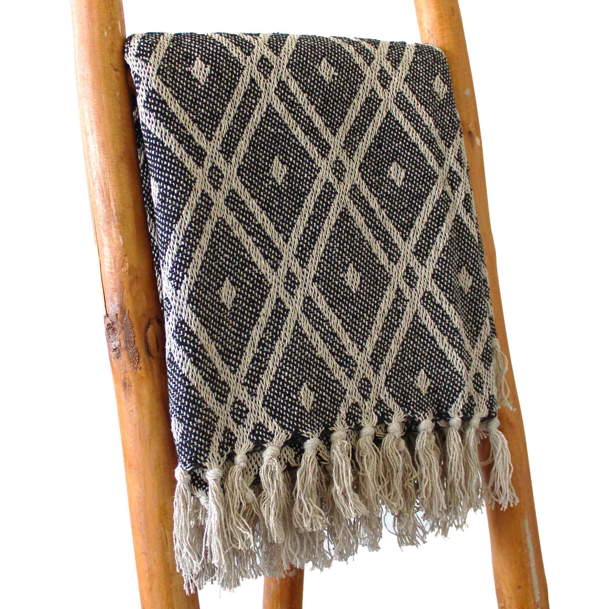 Boho Comfort Throws -125x150cm - Black & Beige Regency - 1 Piece (BOHOT-03)