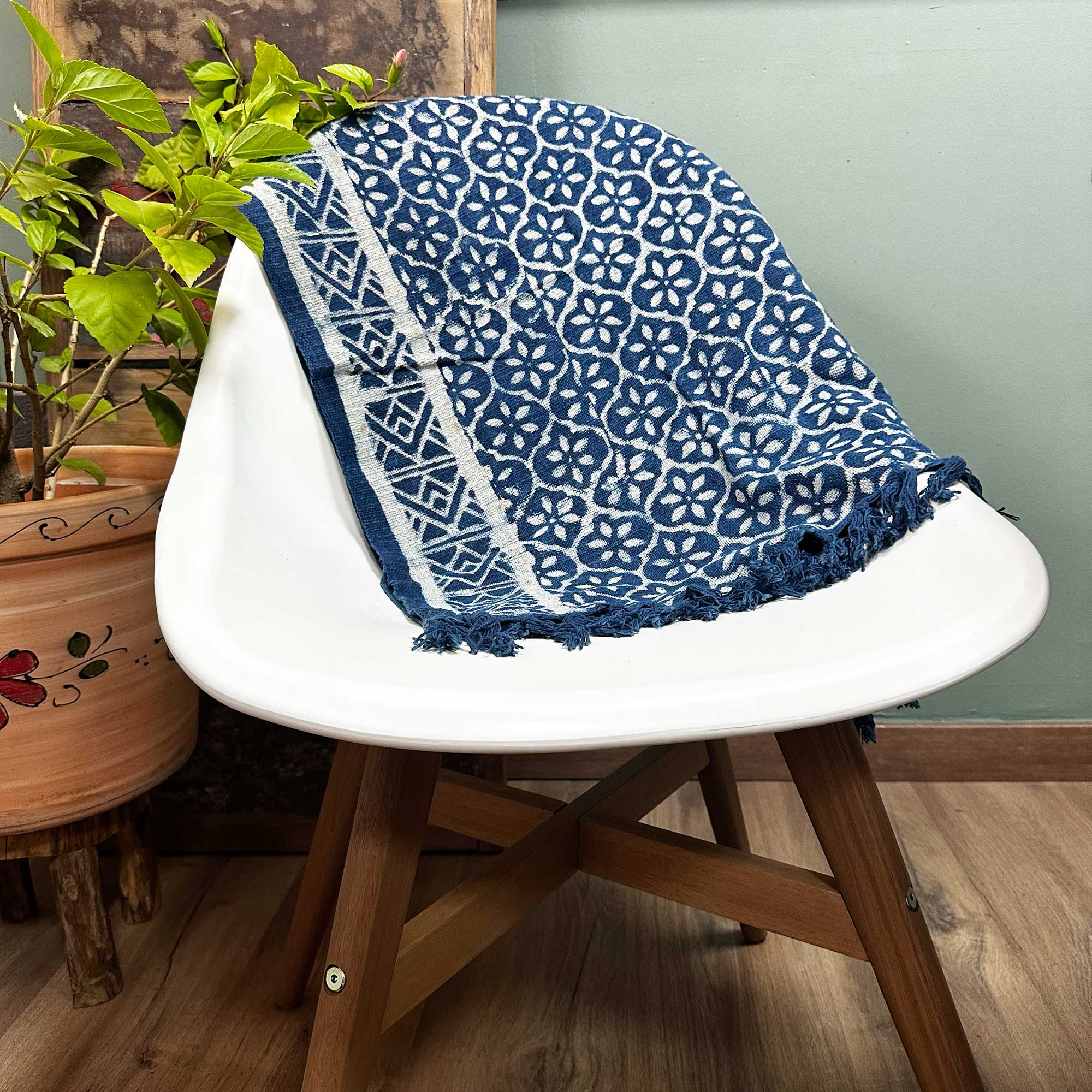 Handmade Indigo Runner - 170x60cm - Madjid Tiles - 1 Piece (HIT-08)