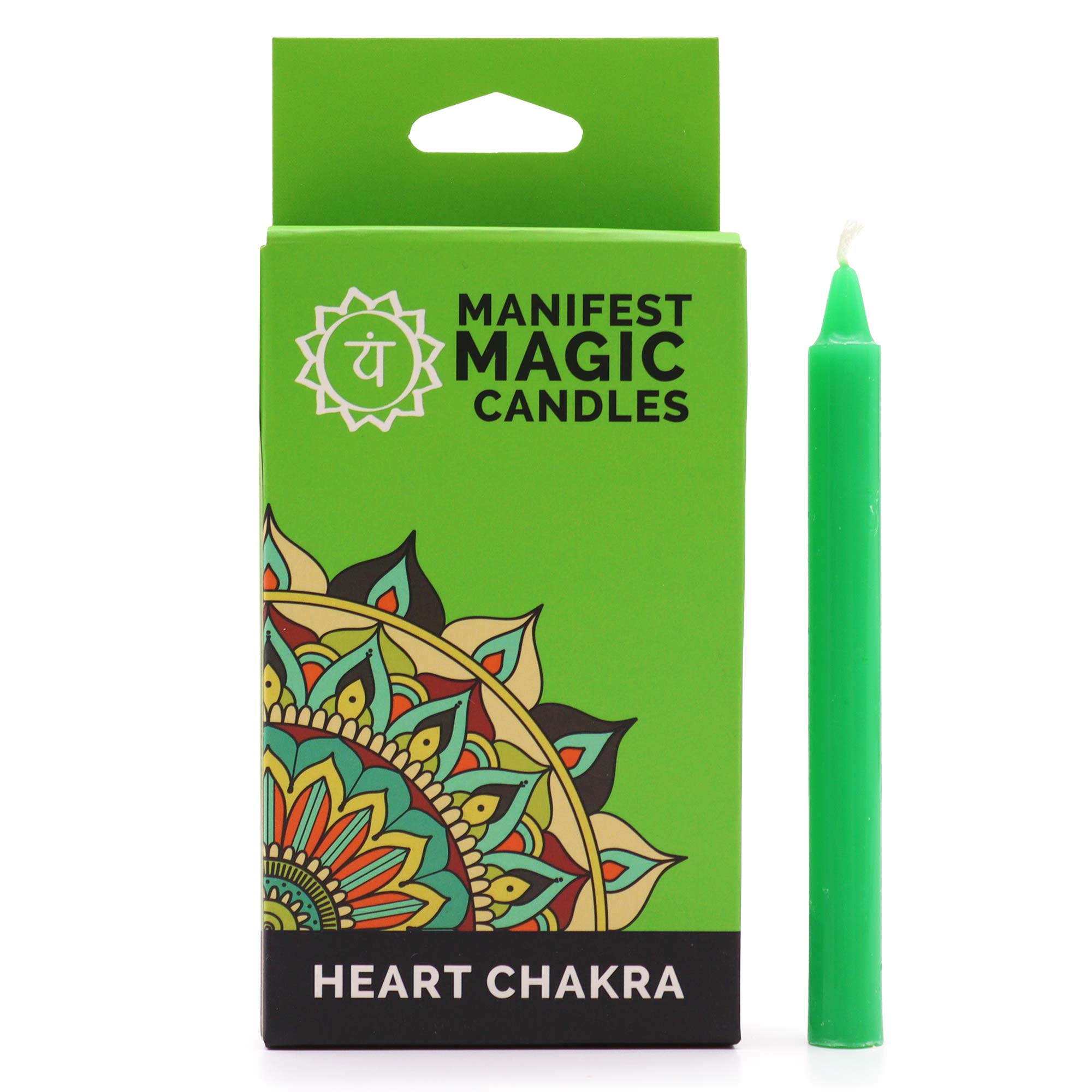 Manifest Magic Candles (pack of 12) - Green - Heart Chakra - 1 Piece (MMC-04)