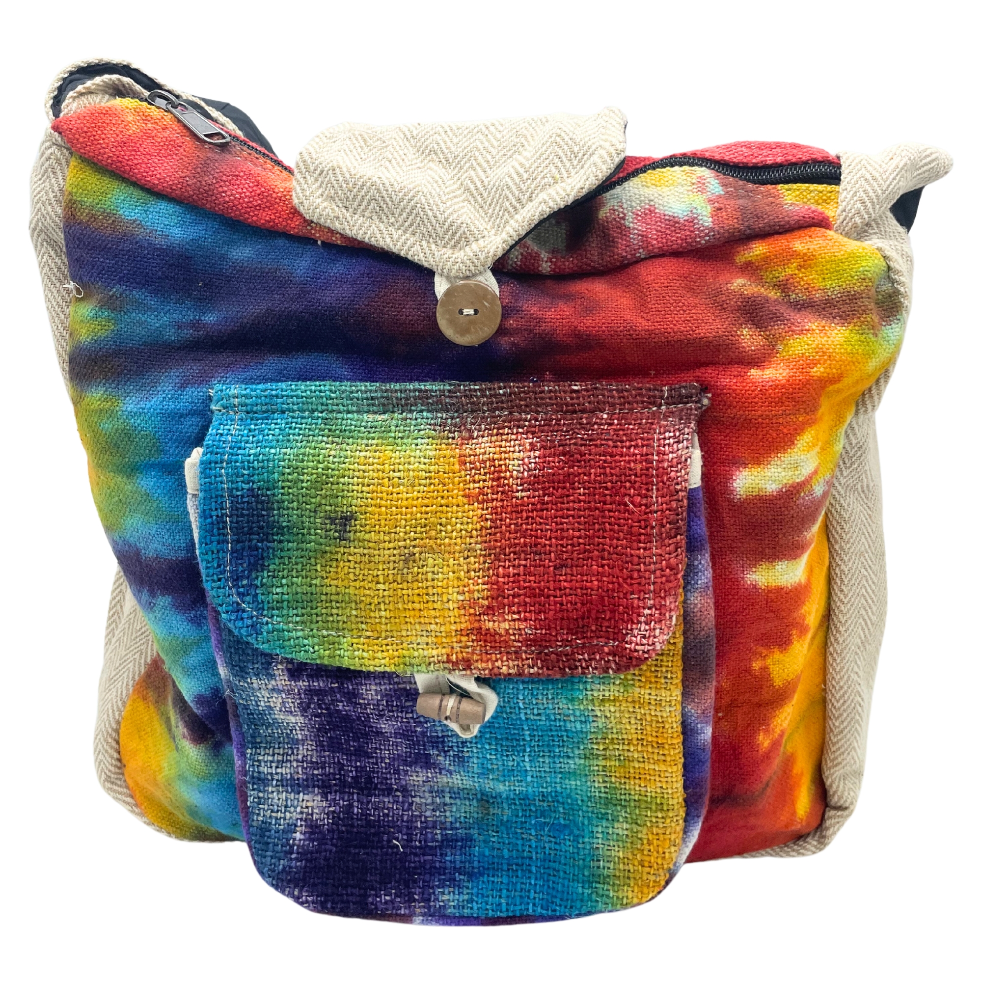 Tiedye Hemp Study Bag with Front Pocket - 1 Piece (HempB-27)