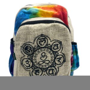Tiedye Hemp Medium Backpack - 7 Chakra - 1 Piece (HempB-30)