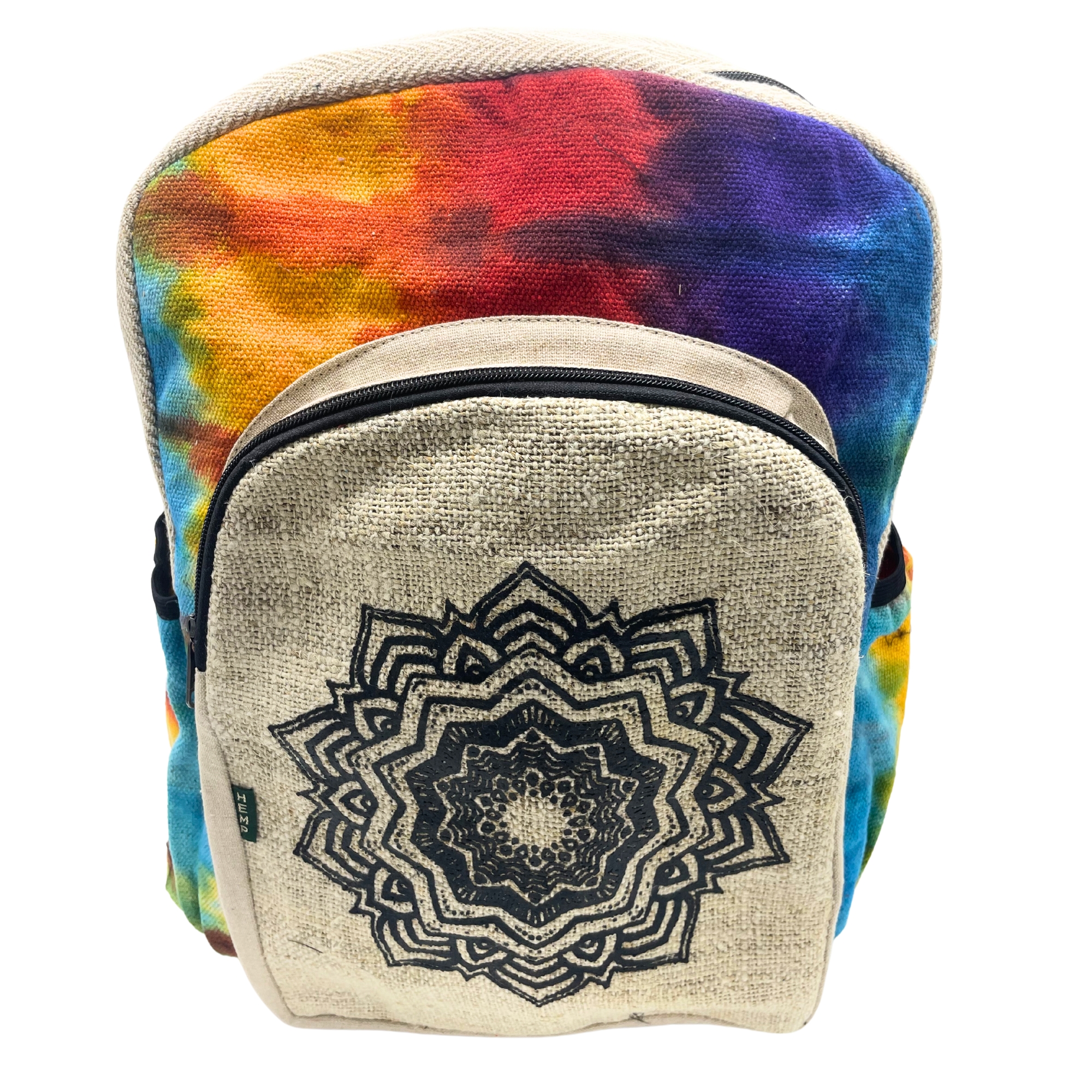 Tiedye Hemp Large Backpack - Mandala - 1 Piece (HempB-31)