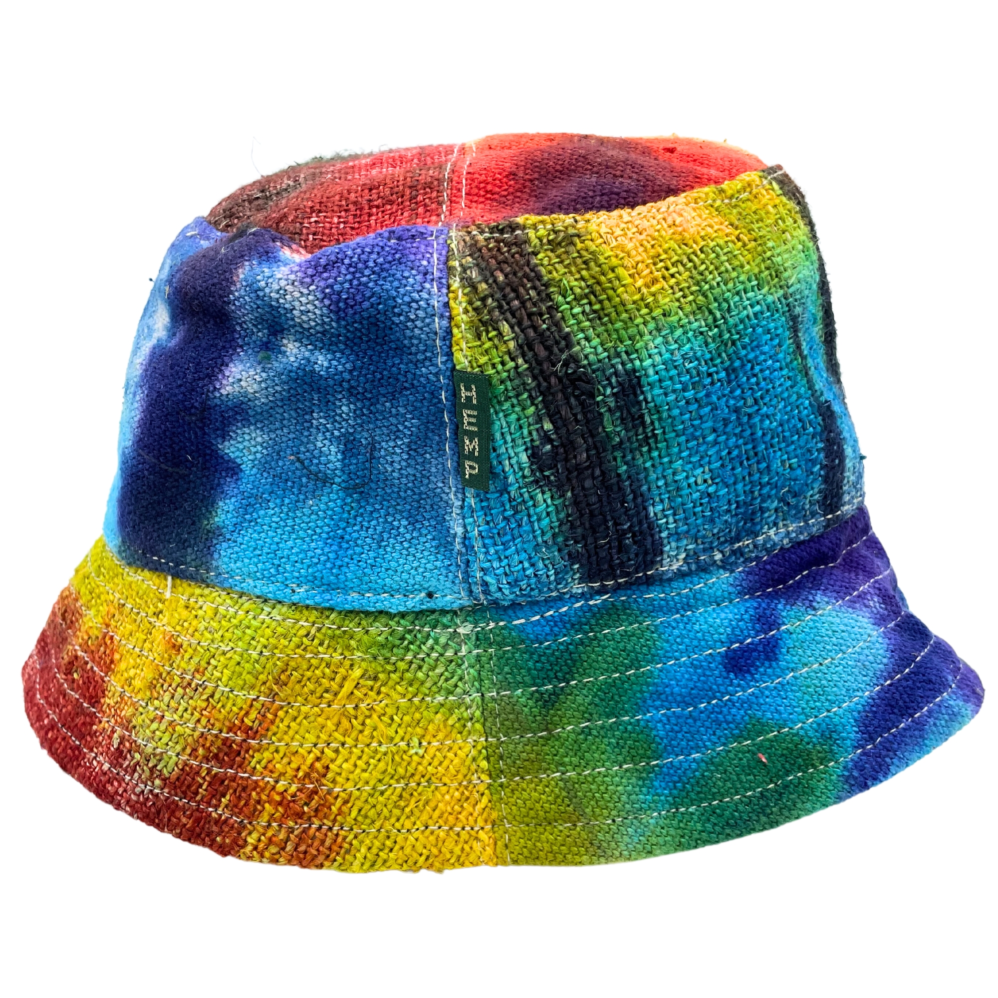 Patched Hemp & Cotton Boho Festival Hat - Tiedye - 1 Piece (HempH-04)