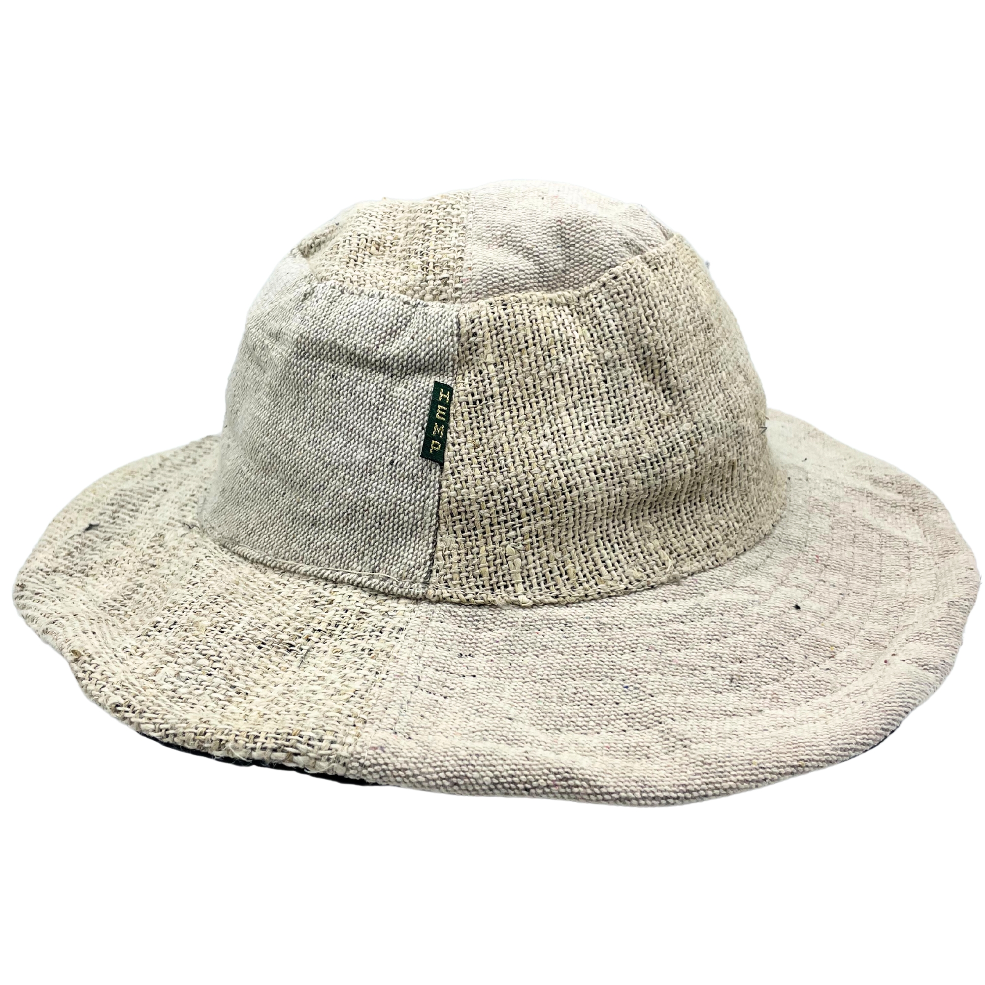 Patched and Wired Hemp & Cotton Boho Festival Hat - Natural - 1 Piece (HempH-05)