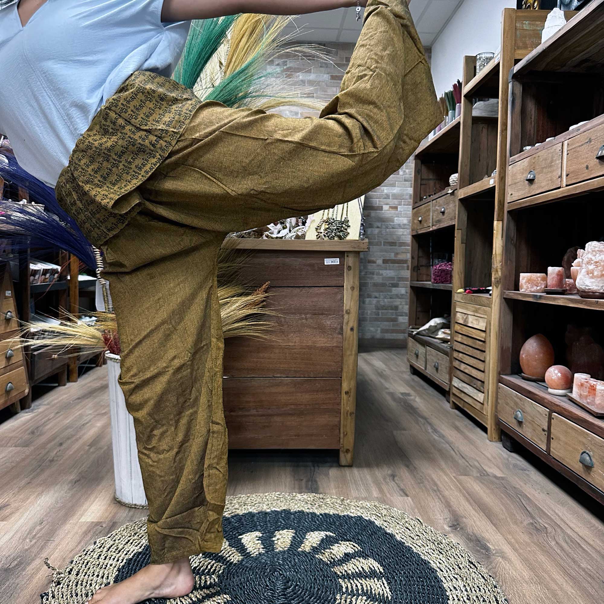Yoga and Festival Pants - Thai Fisherman  Mandala Mantra on Orange - 1 Piece (YFP-09)