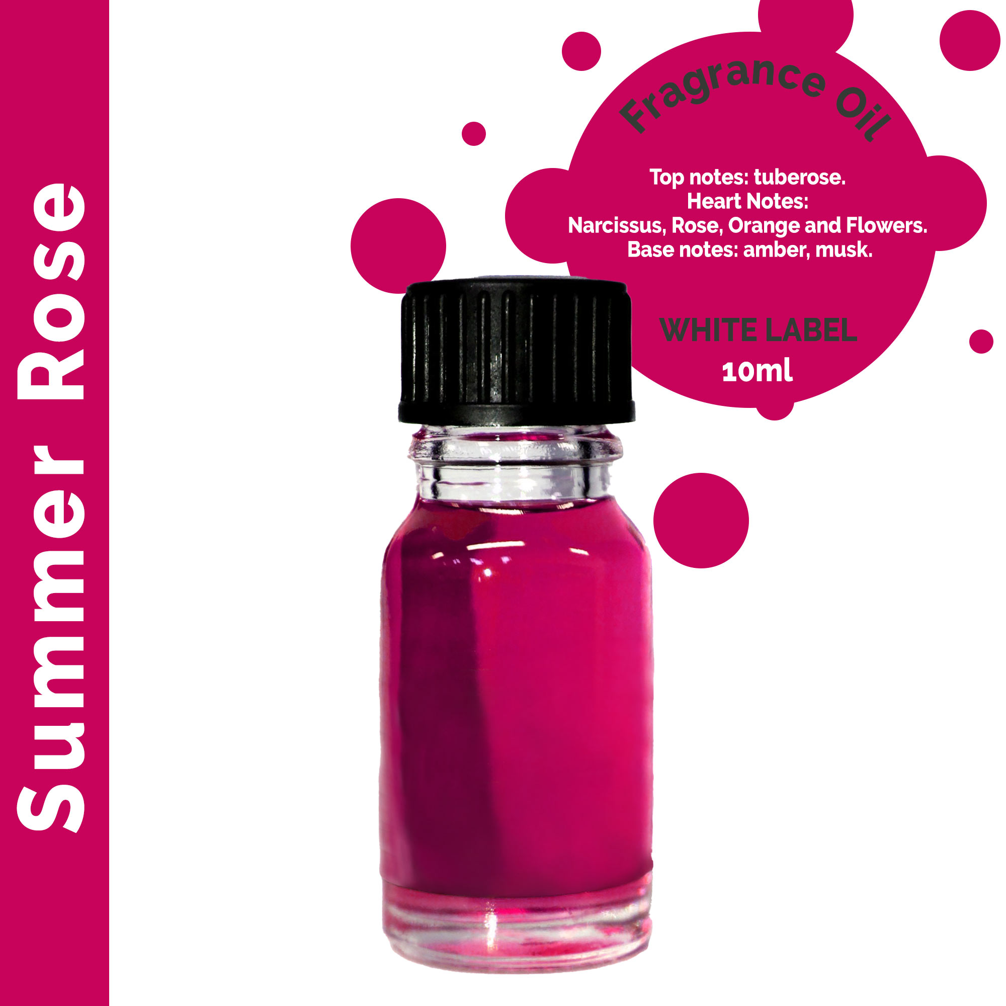 10ml Summer Rose Fragrance Oil - UNLABELLED - 1 Piece (ULFO-59)