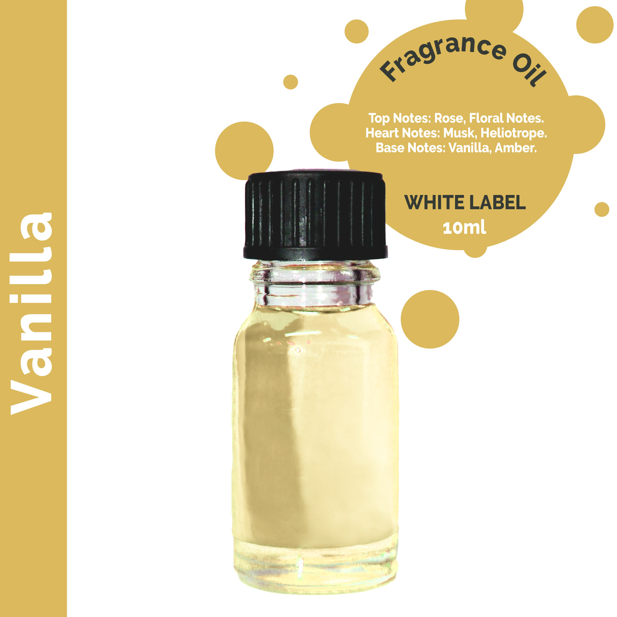 10ml Vanilla Fragrance Oil - UNLABELLED - 1 Piece (ULFO-61)