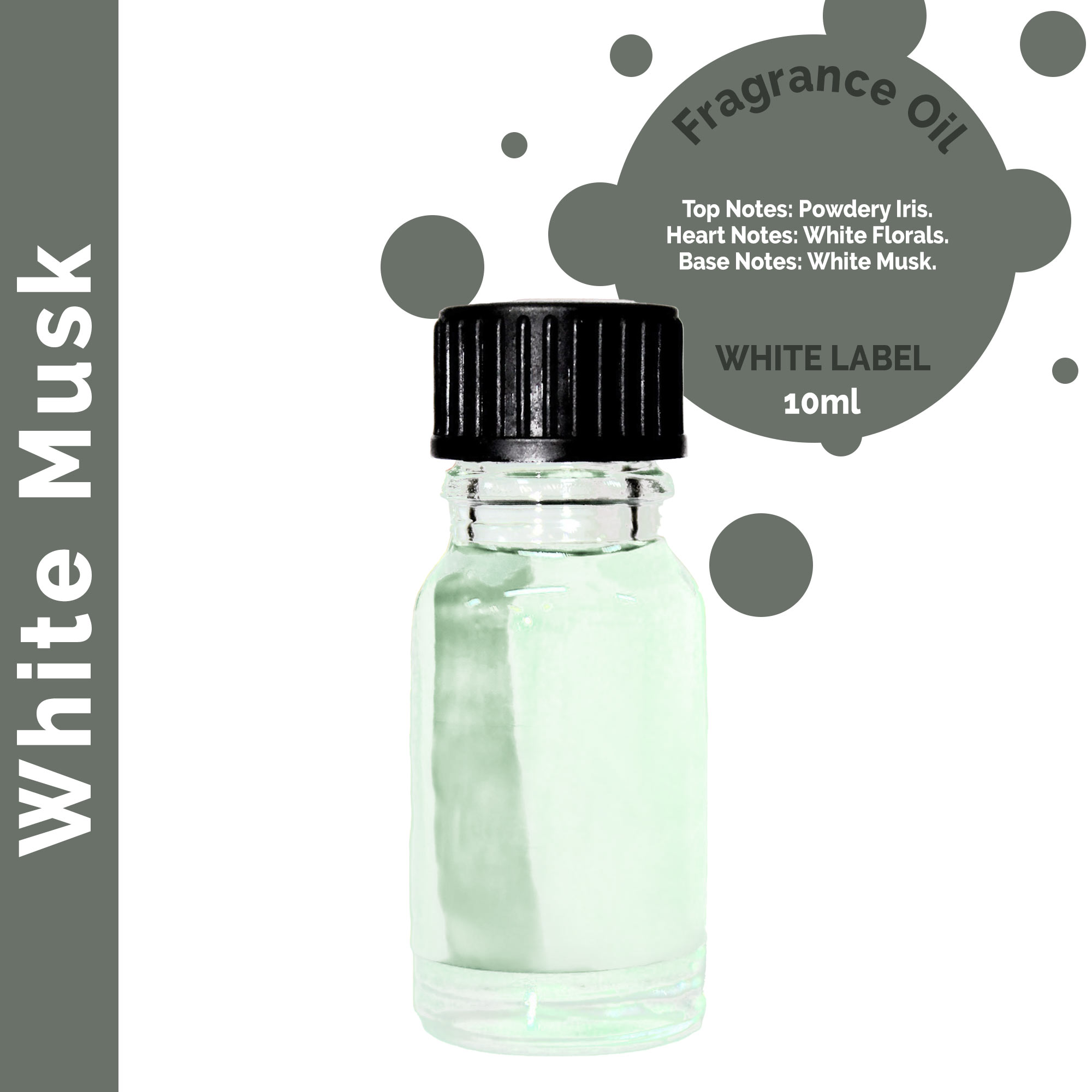 10ml White Musk Fragrance Oil - UNLABELLED - 1 Piece (ULFO-64)
