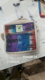 Tiedye Hemp Messegner Bag 1  Zip - 1 Piece (HempB-24)
