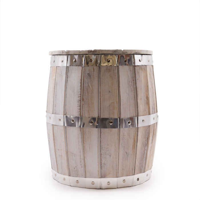 Beer Barrel Stool - Whitewash - 1 Piece (BTS-04)