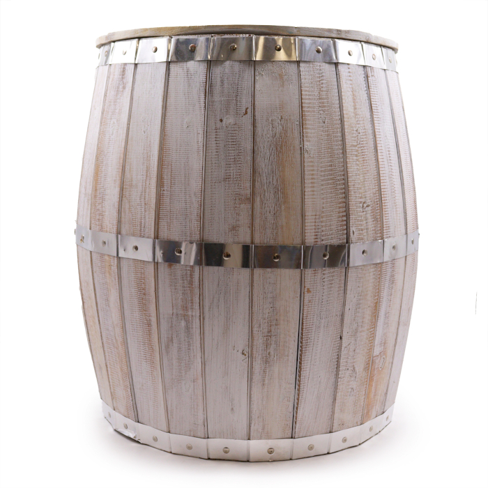 Beer Barrel Table - Whitewash - 1 Piece (BTS-03)