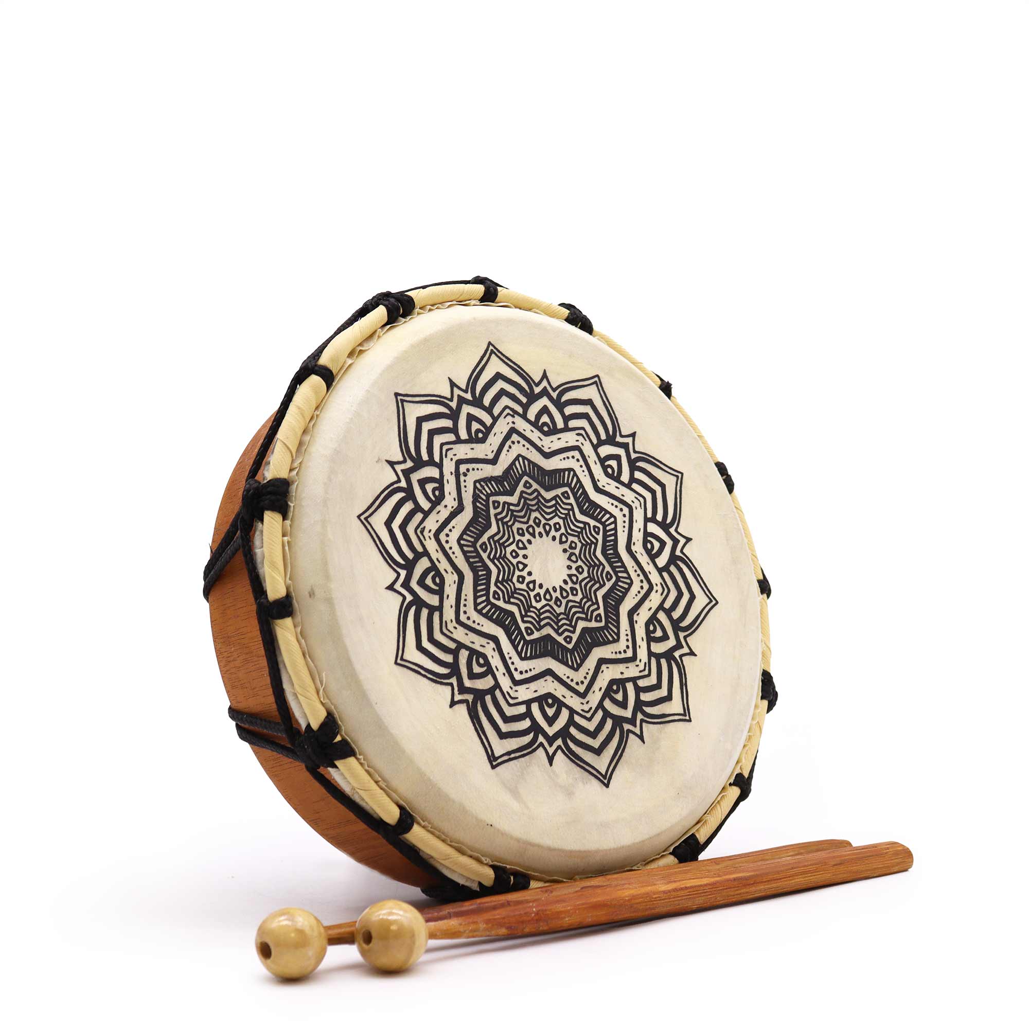 Mandala Shamanic Drum with Sticks - 20cm - 1 Piece (DD-07)