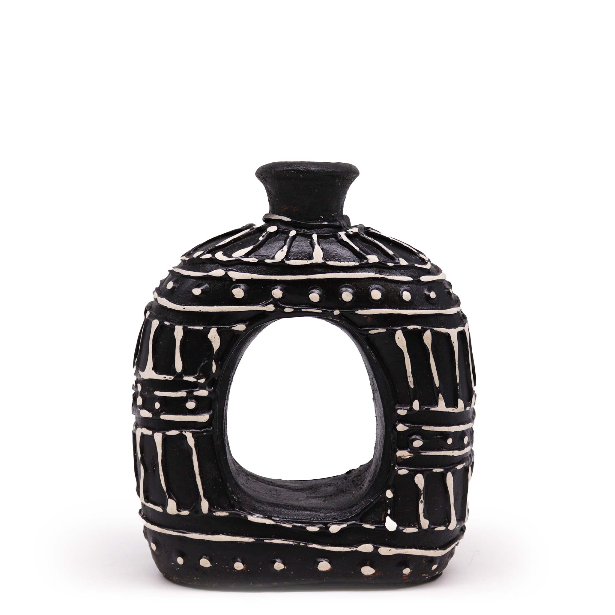 Oval Donut Shaped Vase - Chocolate 18cm - 1 Piece (BCV-11)