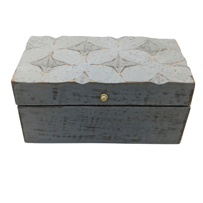 Vintage Deco - Multi Purpose Box - 22x12x10cm - Grey Star - 1 Piece (VDBox-01)